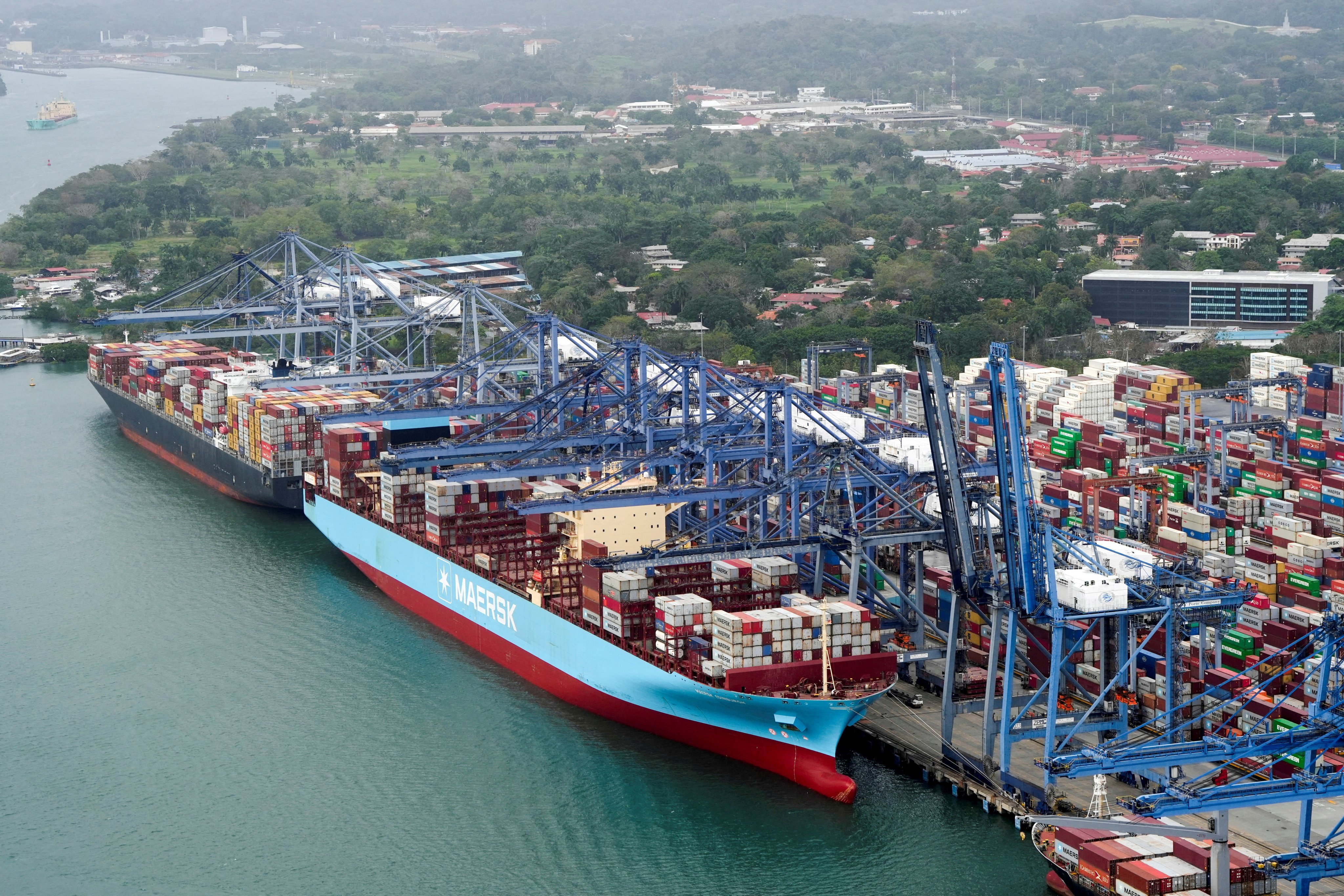 Cargo vessels at Balboa Port, Panama Canal. Photo: Reuters