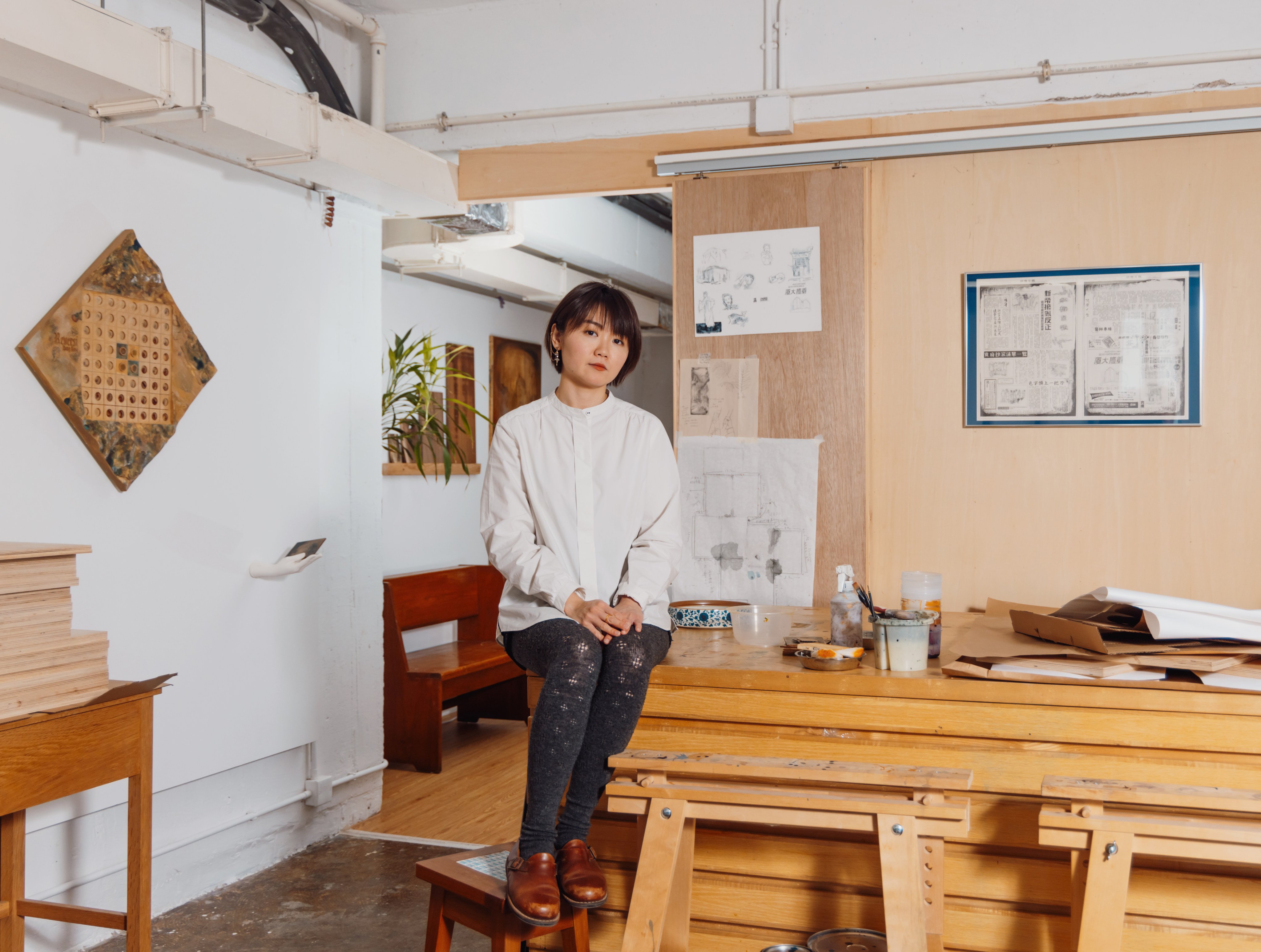 Bouie Choi in her studio at the Jockey Club Creative Arts Centre, in Shek Kip Mei. Photo: Jocelyn Tam