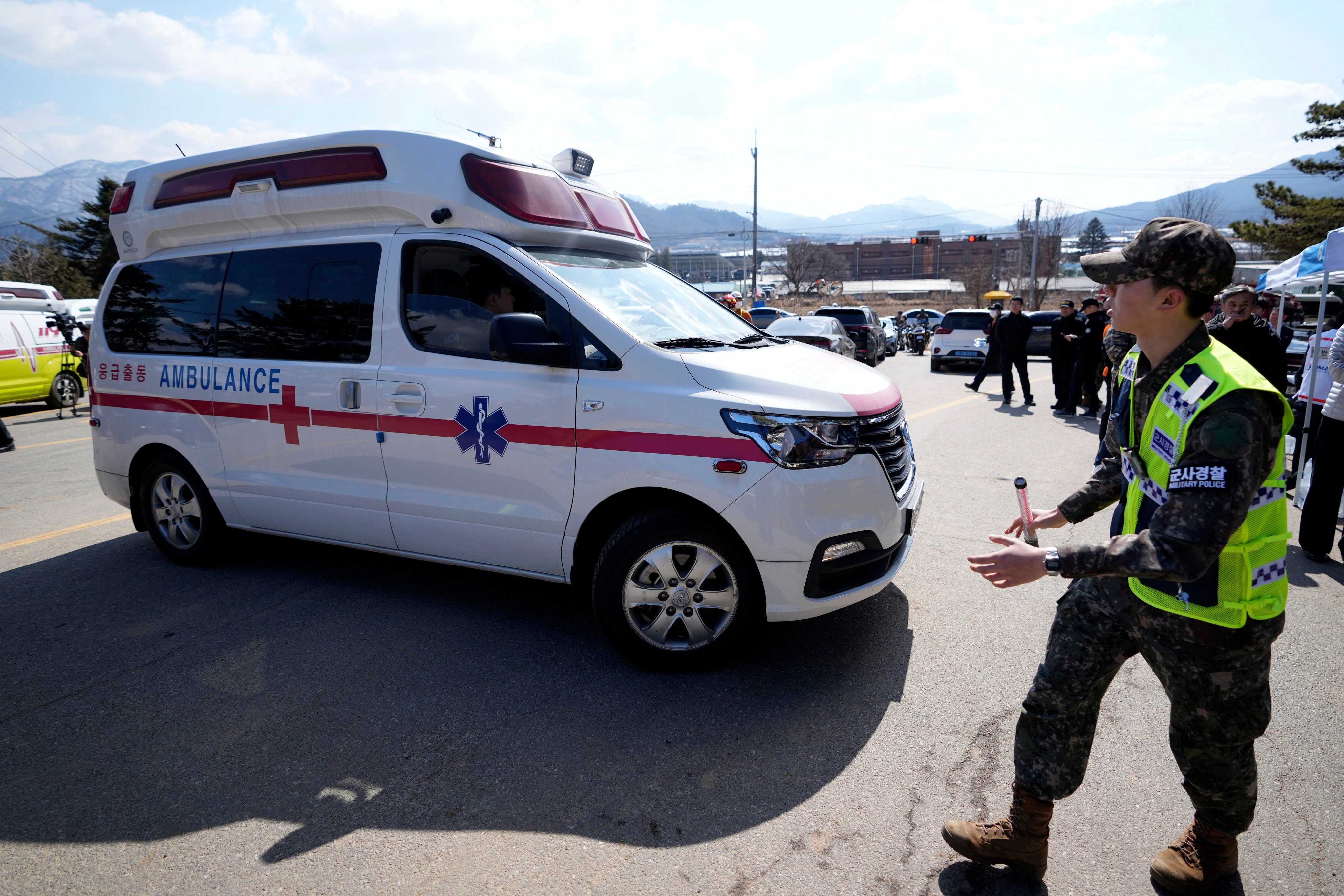 An ambulance seen in Pocheon, South Korea. Photo: AP