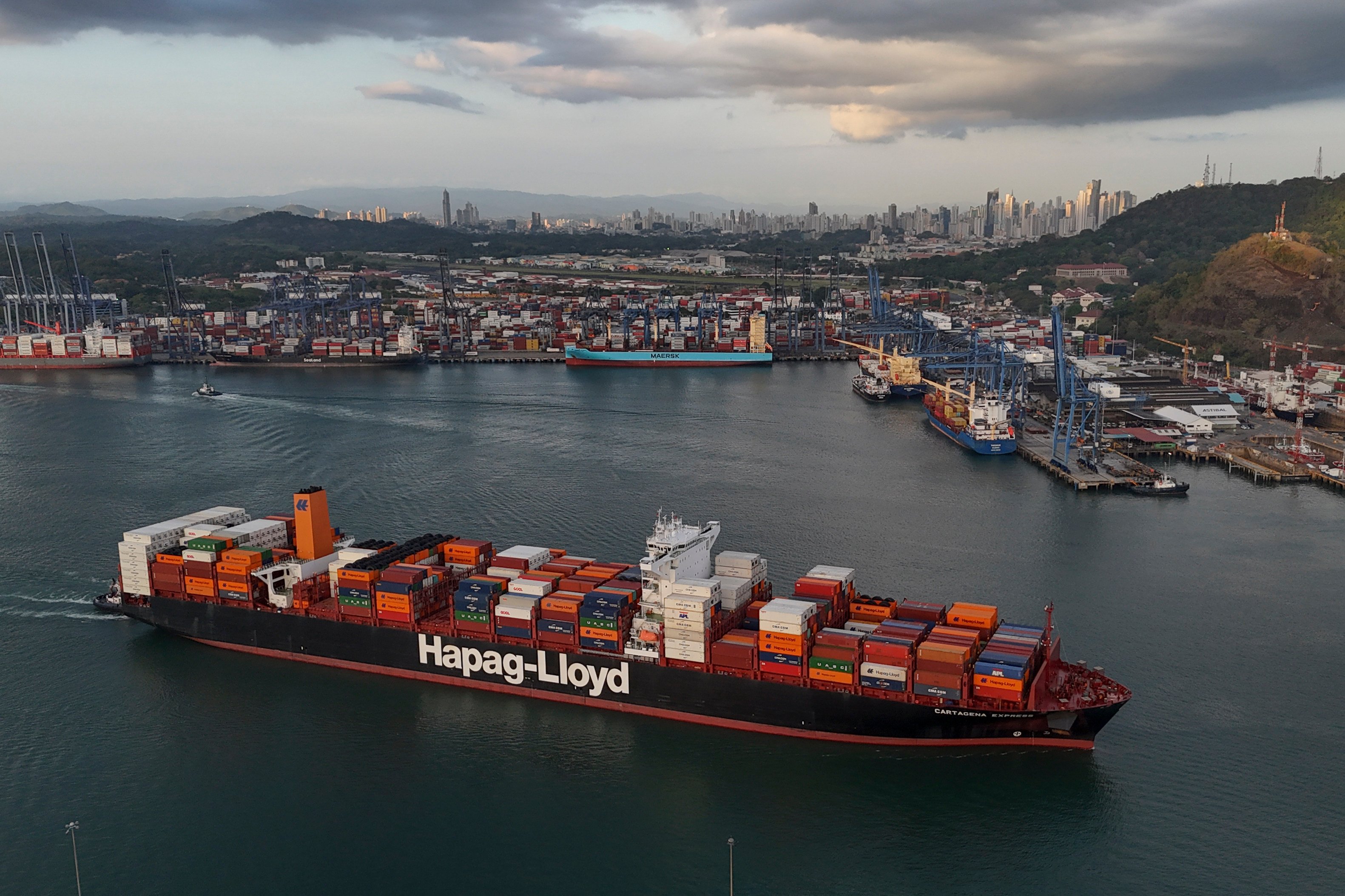 A cargo ship sails past the Panama Canal’s Port of Balboa. CK Hutchison’s decision to sell off the port and other assets to a US consortium has attracted intense criticism in China. Photo: AP