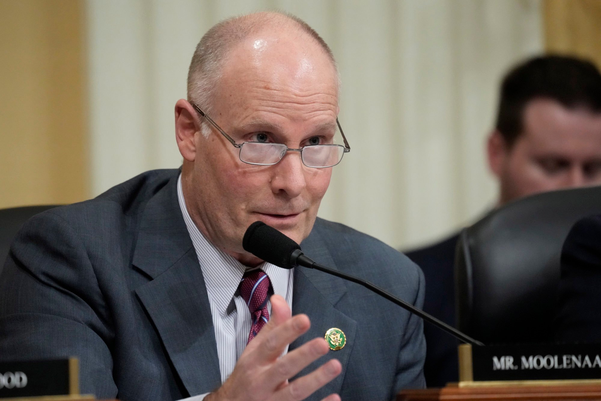 Rep. John Moolenaar, R-Mich., questions witnesses during a hearing on Capitol Hill, Washington, D.C., Feb. 28, 2023. AP-Yonhap