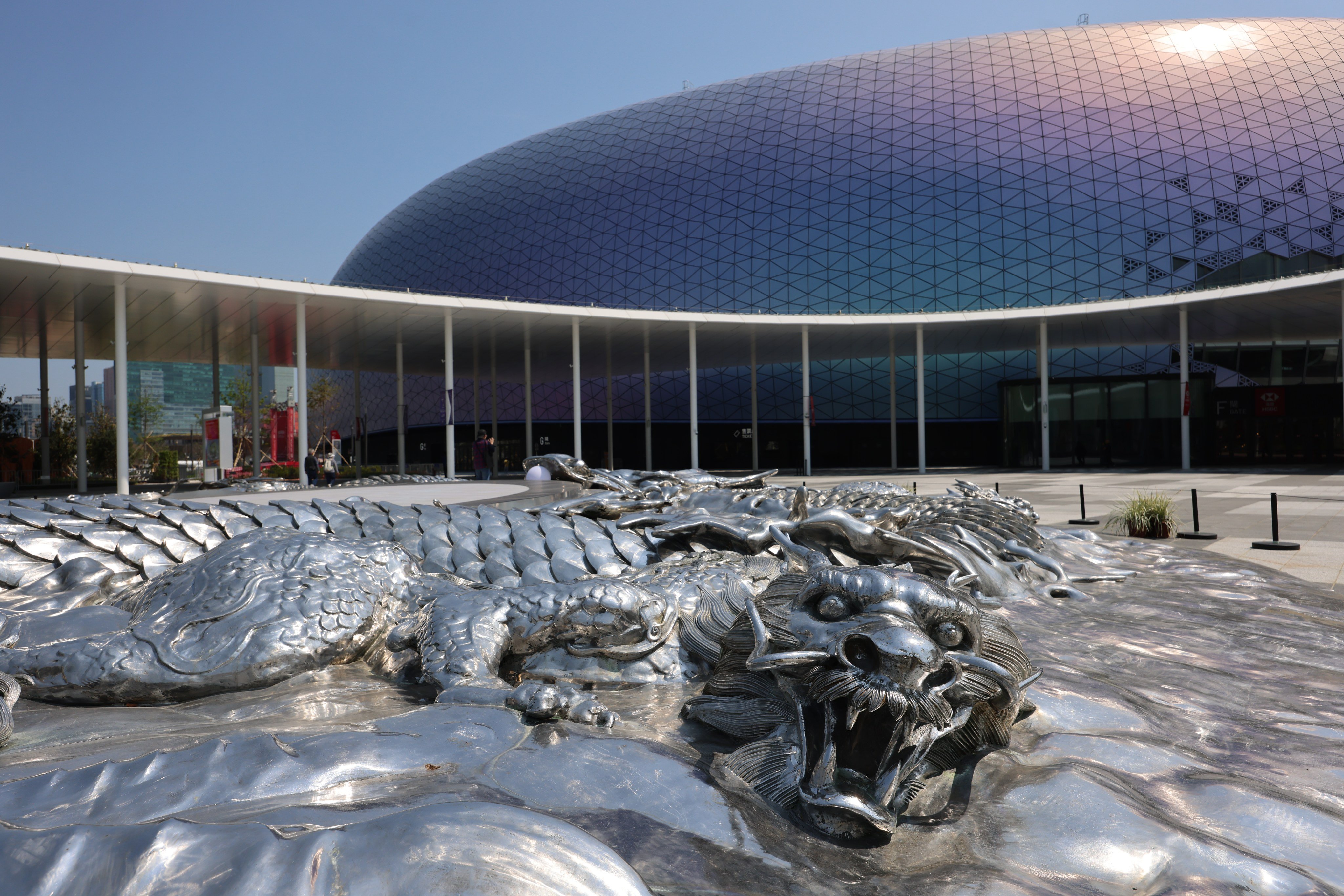 The steel sculpture Nine Dragons by Chinese artist Ren Zhe at Kai Tak Sports Park. Photo: Jelly Tse