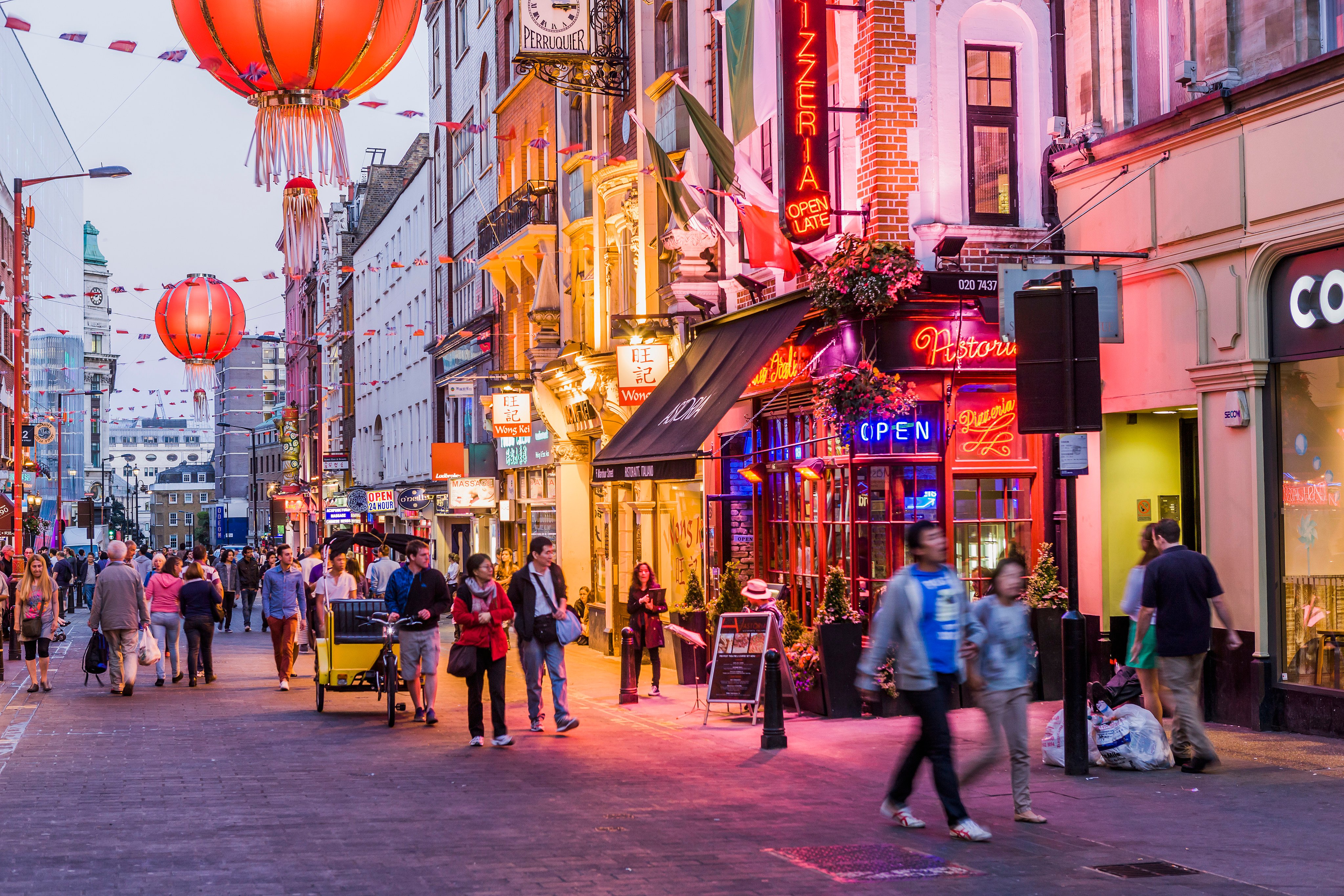 Wardour Street, Chinatown, London. The area, which dates back to the 1970s, has evolved over time to become the multicultural enclave it is now. Photo: Getty Images