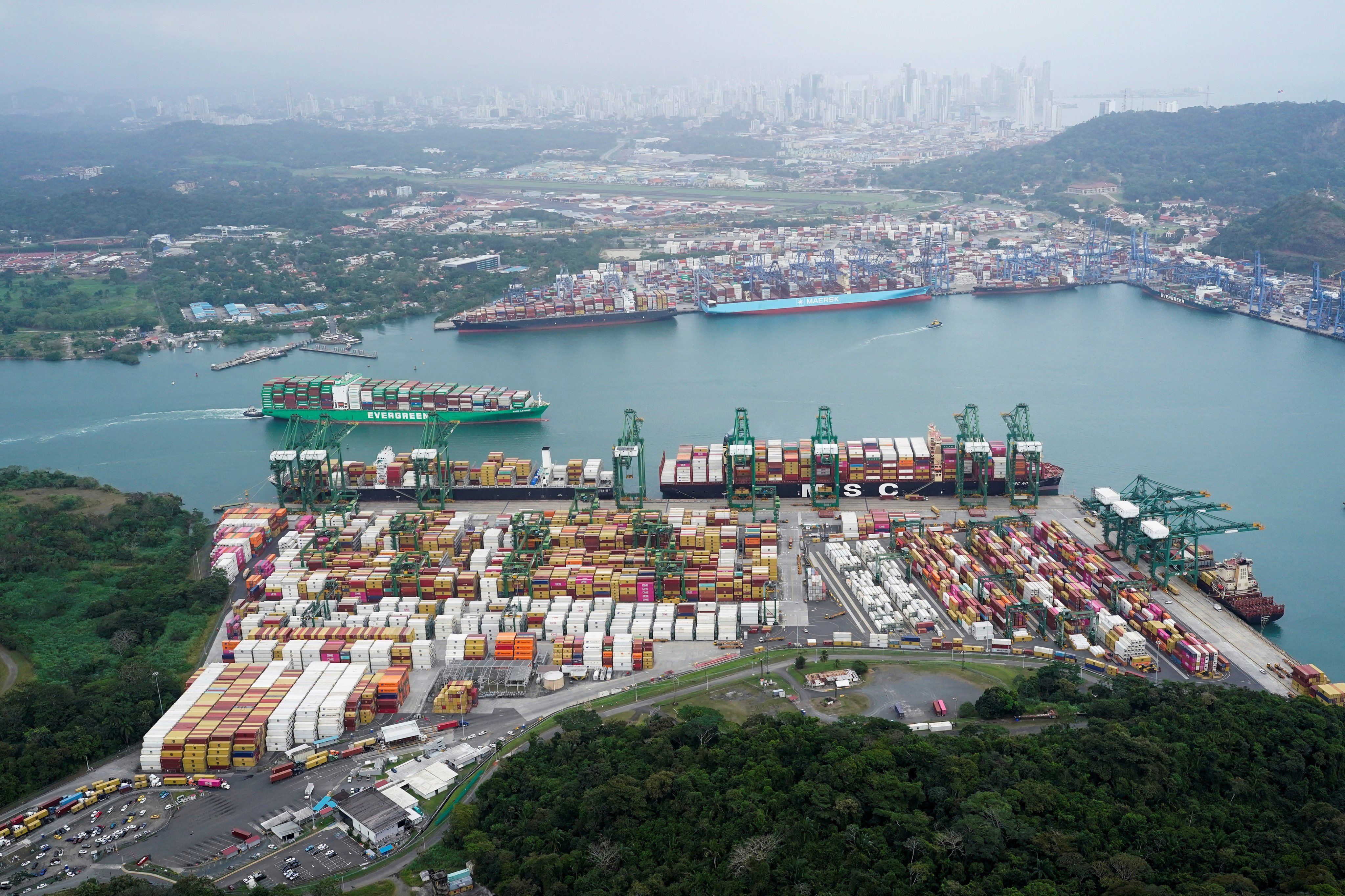 Containers at the Balboa Port at the Panama Canal. Photo: Reuters