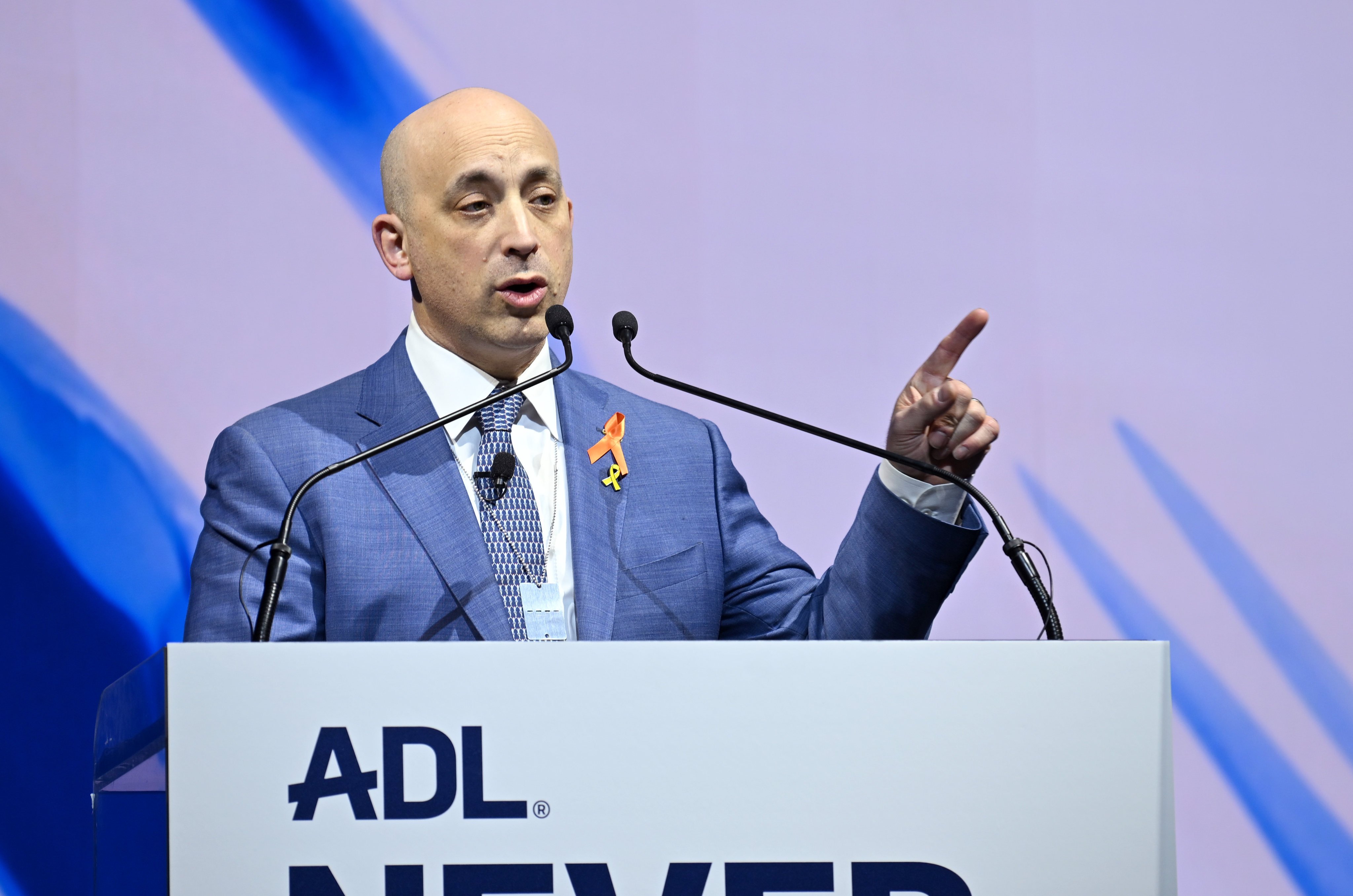 Anti-Defamation League CEO Jonathan Greenblatt speaks at the Javits Center in New York City earlier this month. Photo: Getty Images