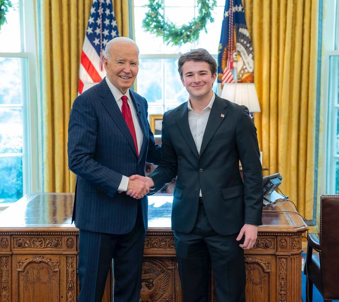 Meet controversial Gen Z influencer and accused sex pest, Harry Sisson, photographed here with Joe Biden. Photo: @harryjsisson/Instagram