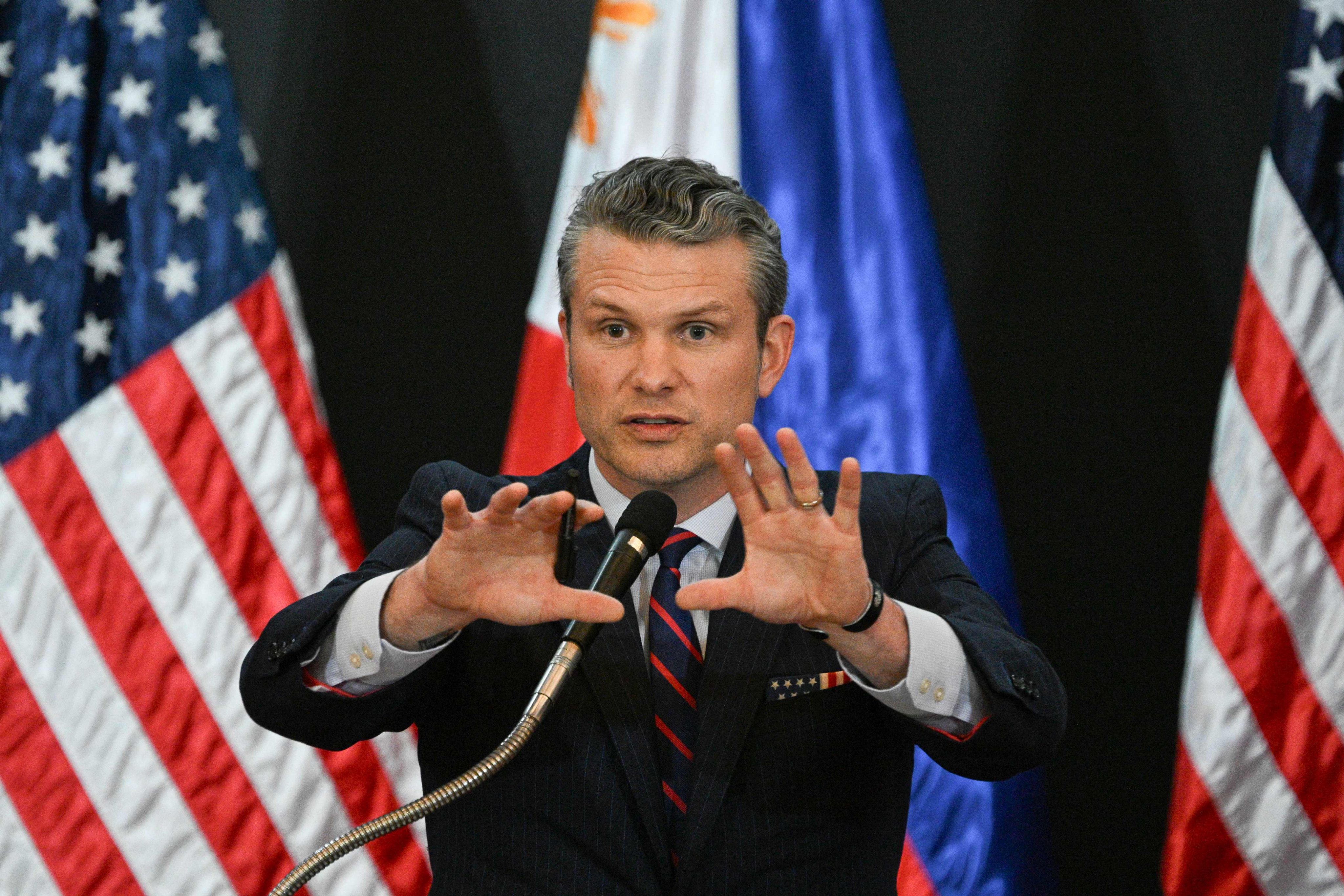US Secretary of Defense Pete Hegseth in Manila on March 28. Photo: AFP