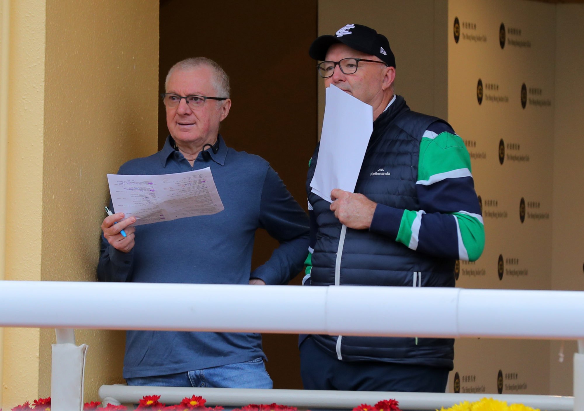 Bloodstock agent David Price (left) with David Hayes at Happy Valley.