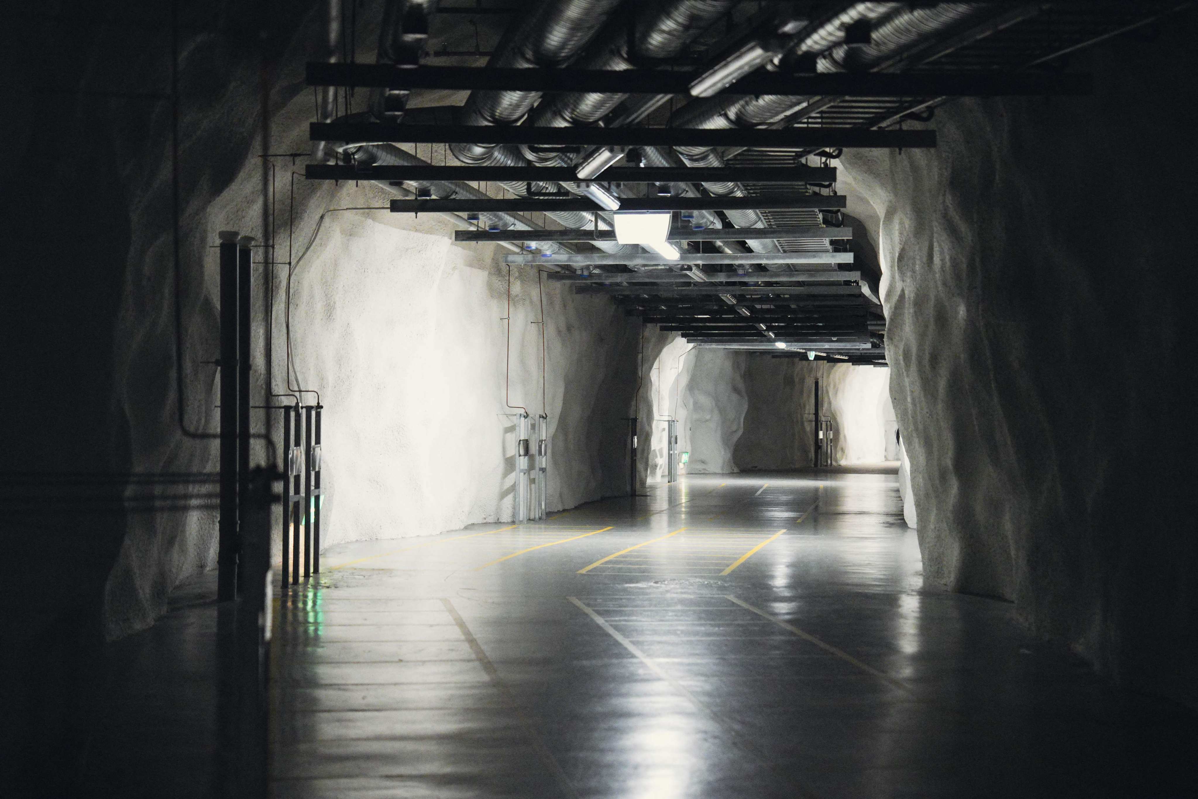 A part of the Merihaka civil defence shelter in Helsinki, Finland. Photo: AFP