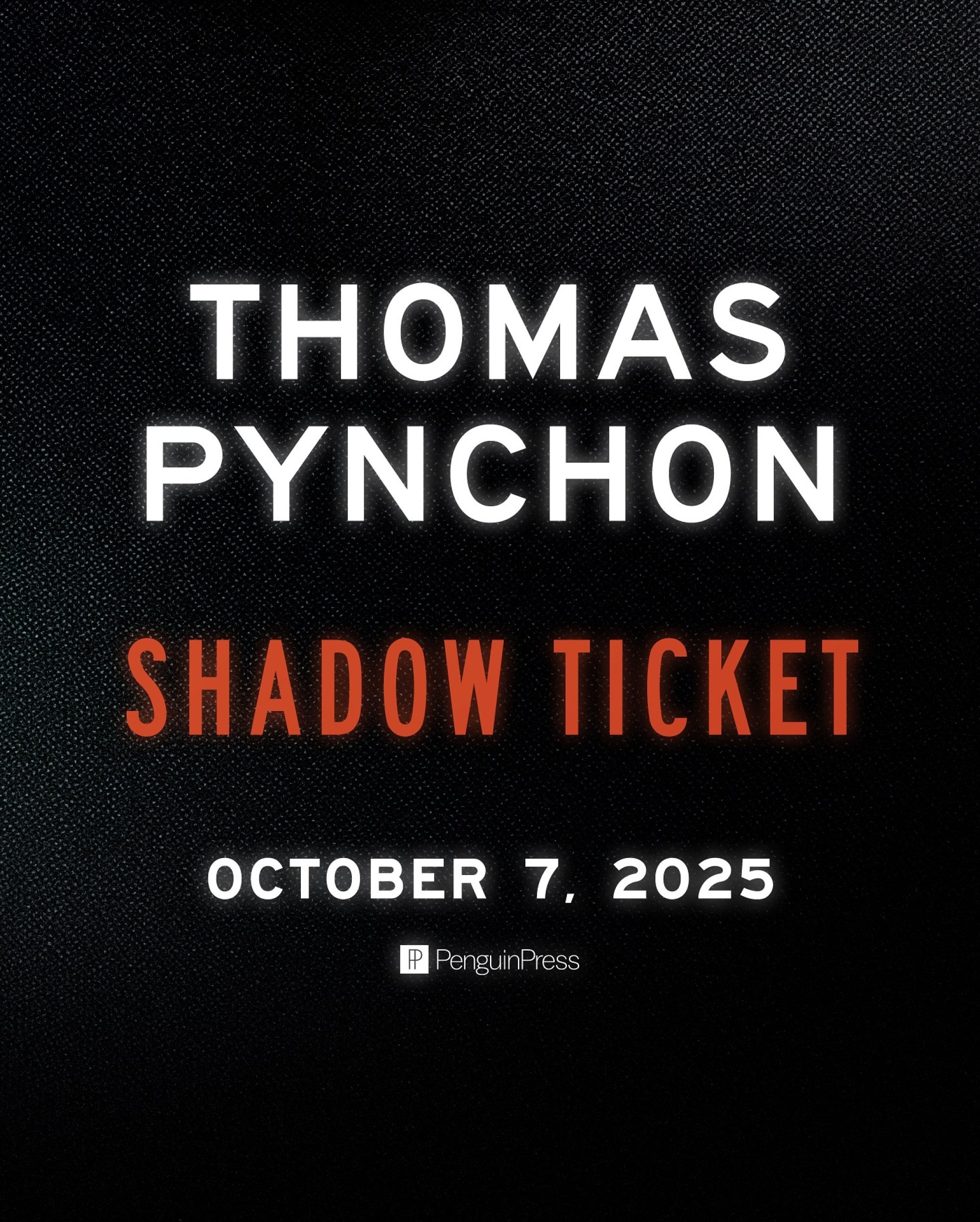 Thomas Pynchon's new novel Shadow Ticket to land on October
