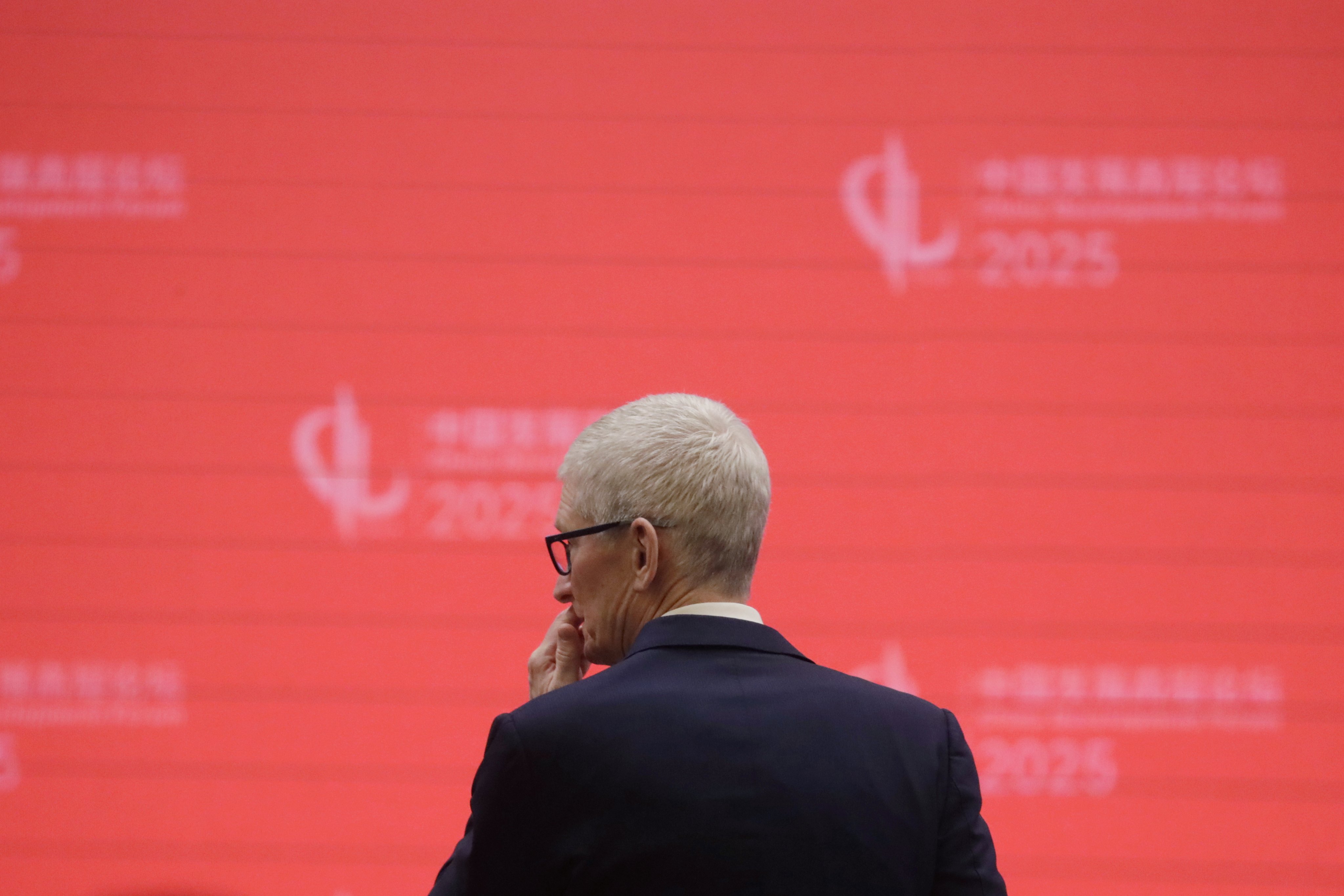 Tim Cook, CEO of Apple, at the China Development Forum in Beijing on March 23, 2025. Photo: EPA-EFE