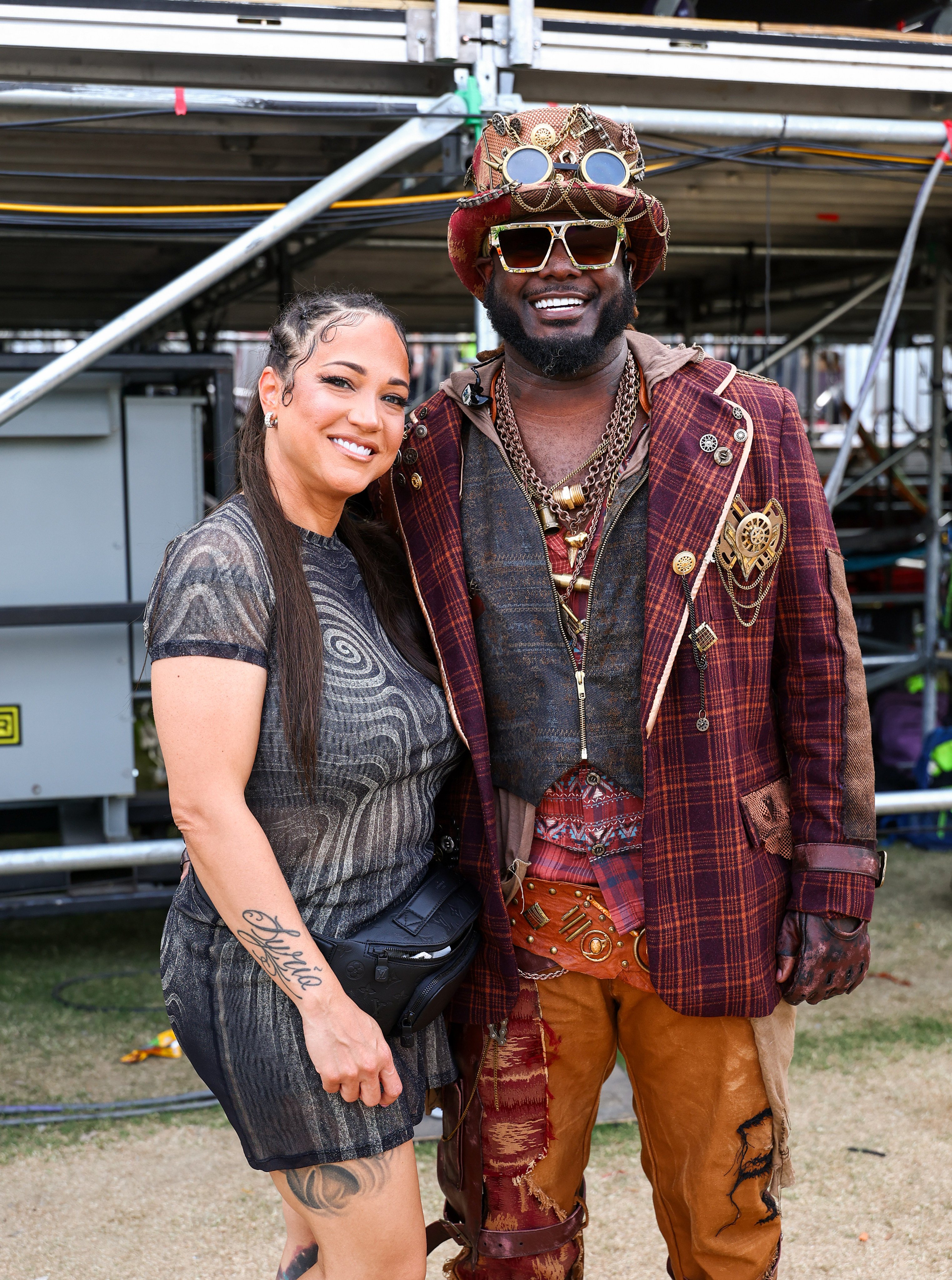 Amber Najm and T-Pain backstage at Coachella on April 12. Photo: Getty Images for Coachella