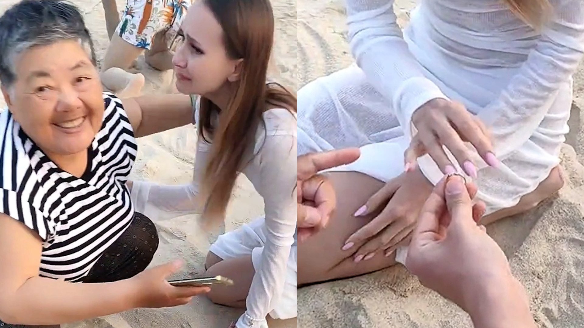 Tourist moved to tears after locals find her lost ring on Chinese beach