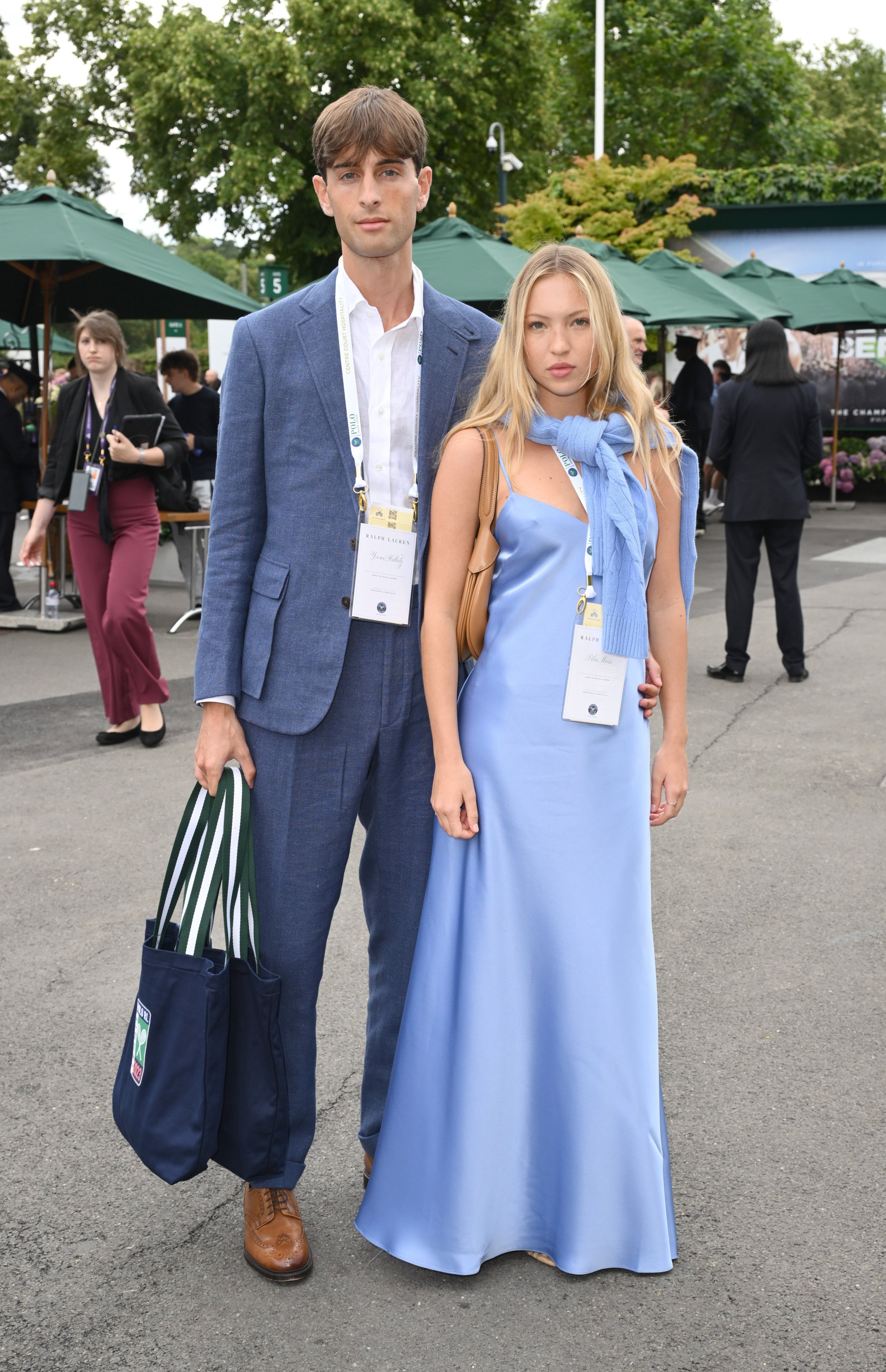 Yoni Helbitz and Lila Moss at Wimbledon in July 2023. Photo: WireImage