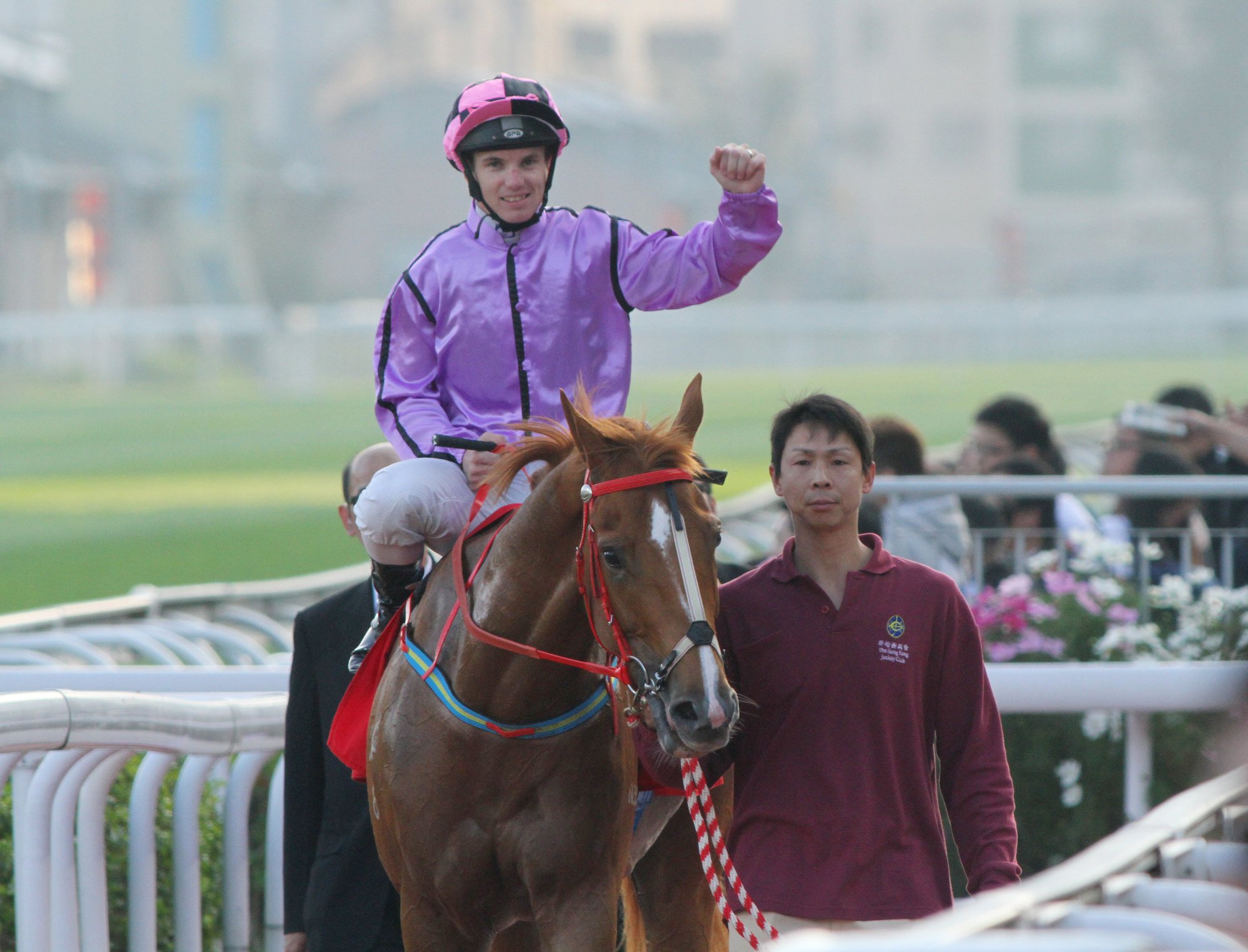 Tim Clark celebrates his Classic Cup win on It Has To Be You in 2013. Photo: Kenneth Chan