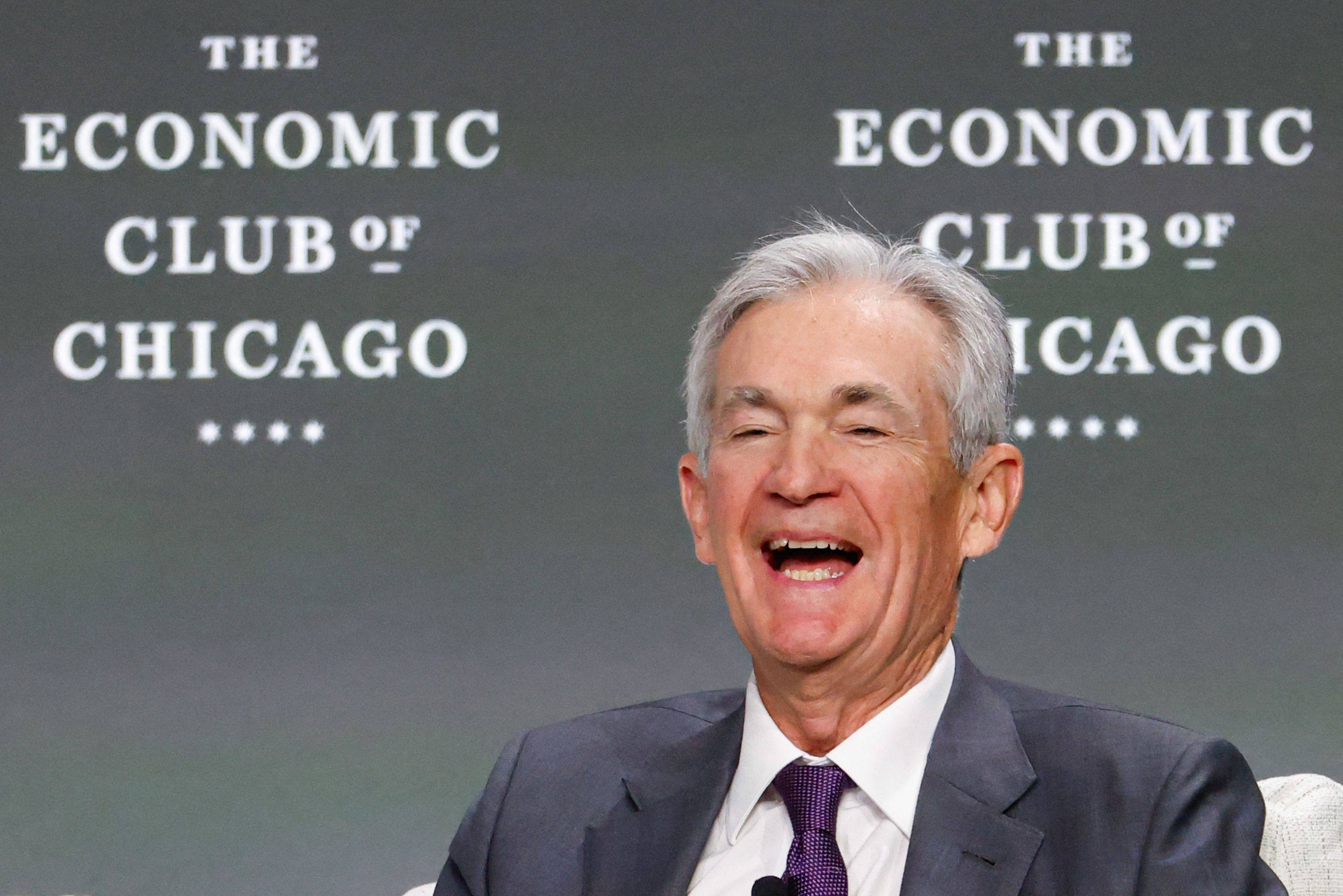 US Federal Reserve Chair Jerome Powell speaks at the Economic Club of Chicago on Wednesday. Photo: AFP
