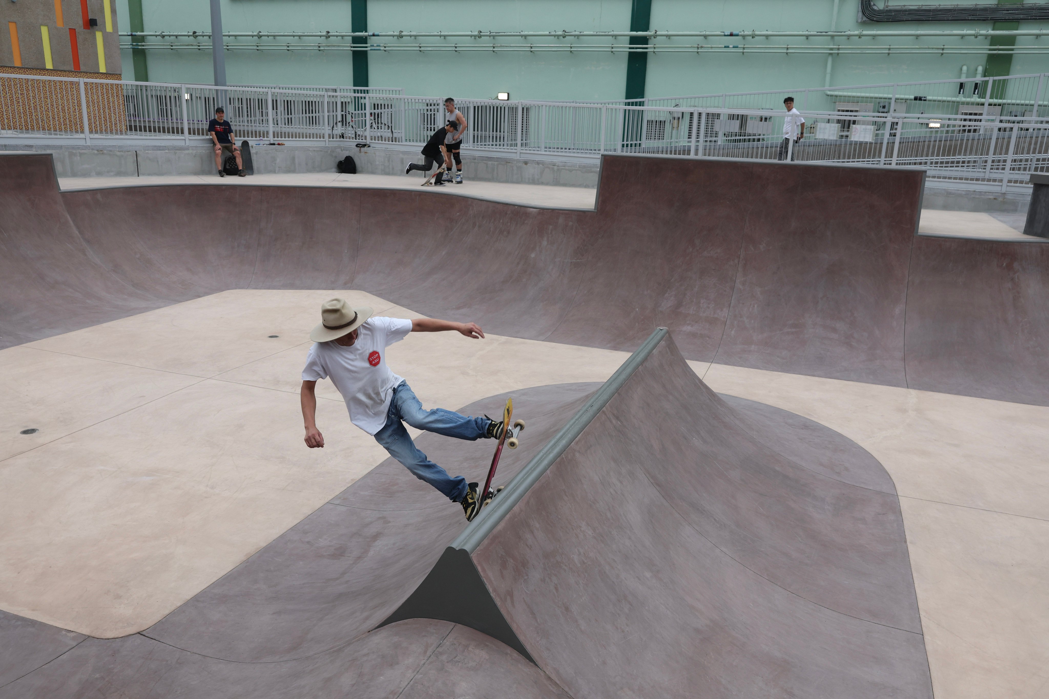 Warren Stuart the new skatepark at On Lok Mun Street Playground in Fanling. Photo: Edmond So