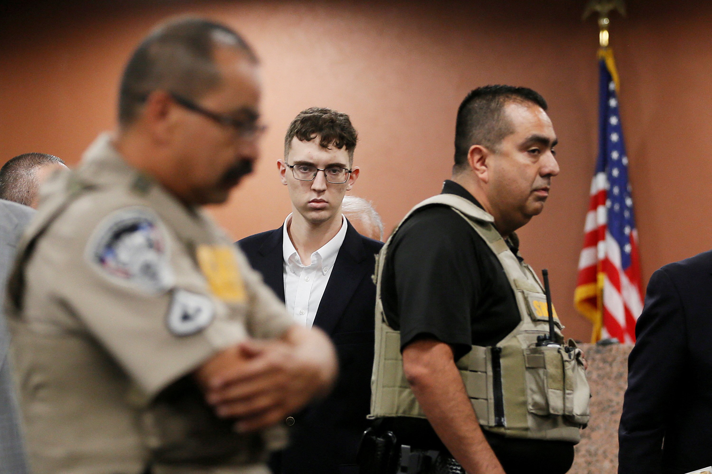 Walmart mass shooter Patrick Crusius in court in El Paso, Texas in October 2019. Crusius is expected to plead guilty on Monday to capital murder and receive a life sentence with no possibility of parole. Photo: Pool via Reuters