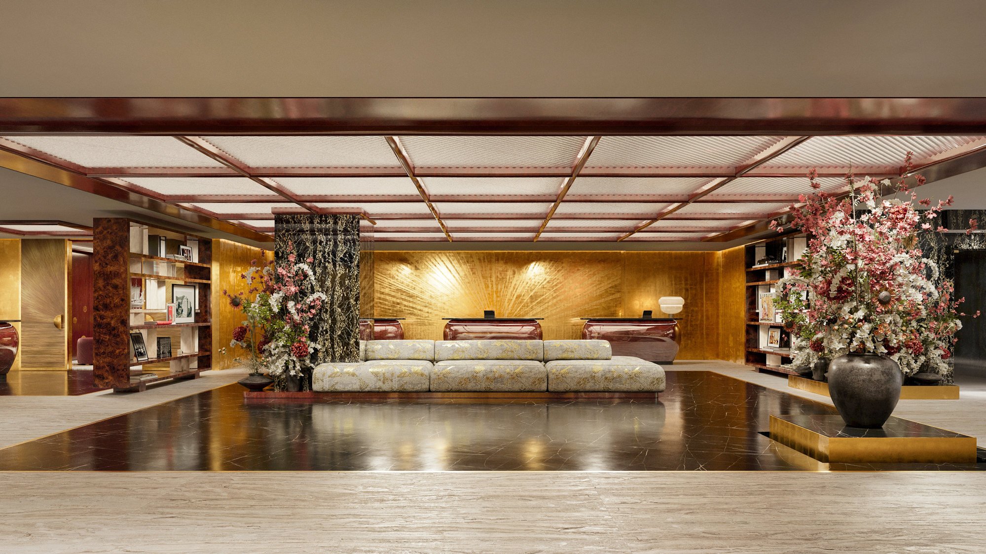 An artist’s impression of the renovated lobby at the Mandarin Oriental. Photo: Handout