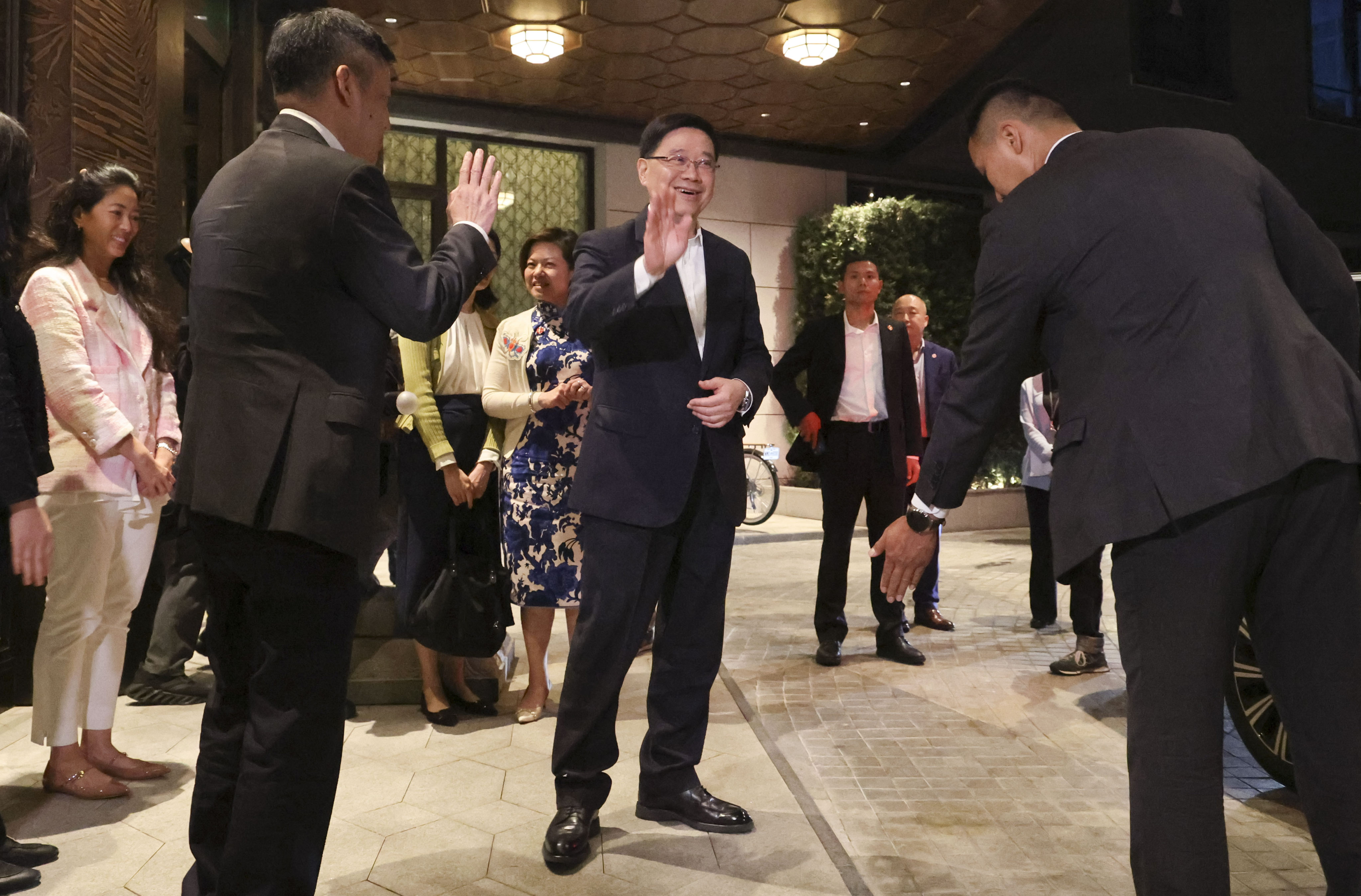 Chief Executive John Lee led a delegation to visit Zhejiang ahead of signing comprehensive cooperation agreements between Hong Kong and the province. Photo: Dickson Lee