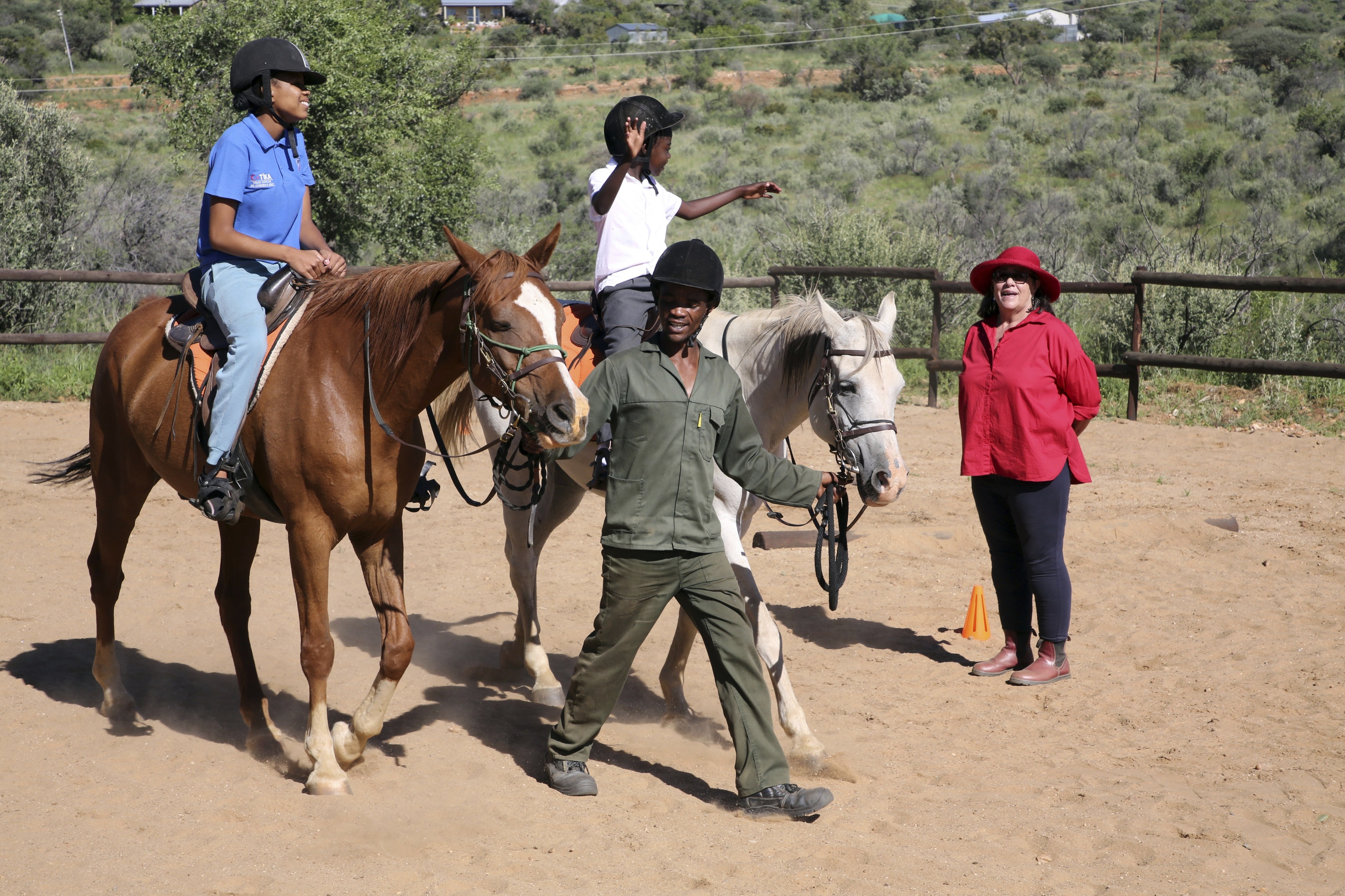 A Namibian programme uses horses’ sensitivity to aid children with learning disabilities. Photo: AP