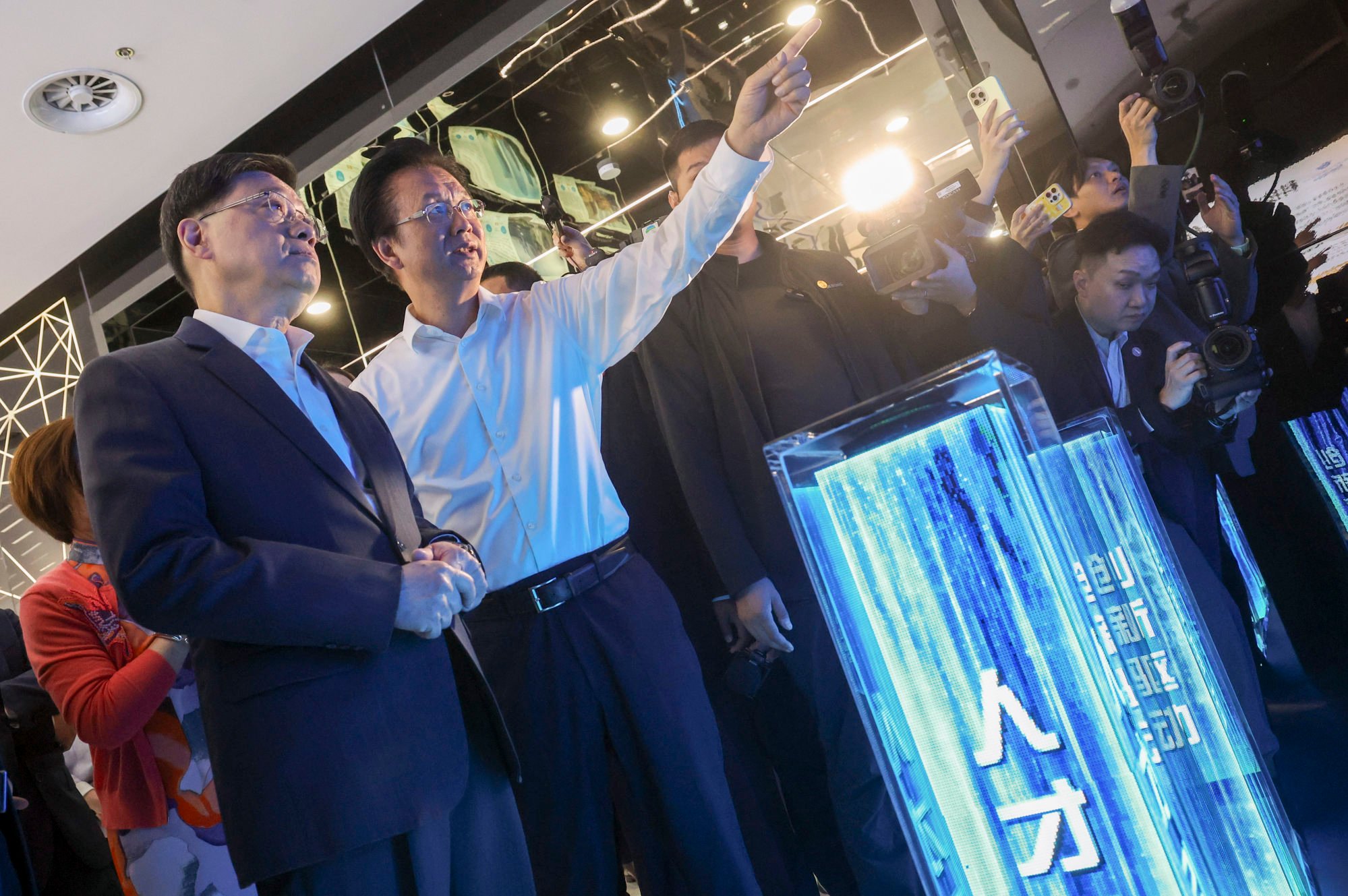 John Lee (left) is on a four-day visit to the rising tech powerhouse province. Photo: Dickson Lee John Lee (left) is on a four-day visit to the rising tech powerhouse province. Photo: Dickson Lee