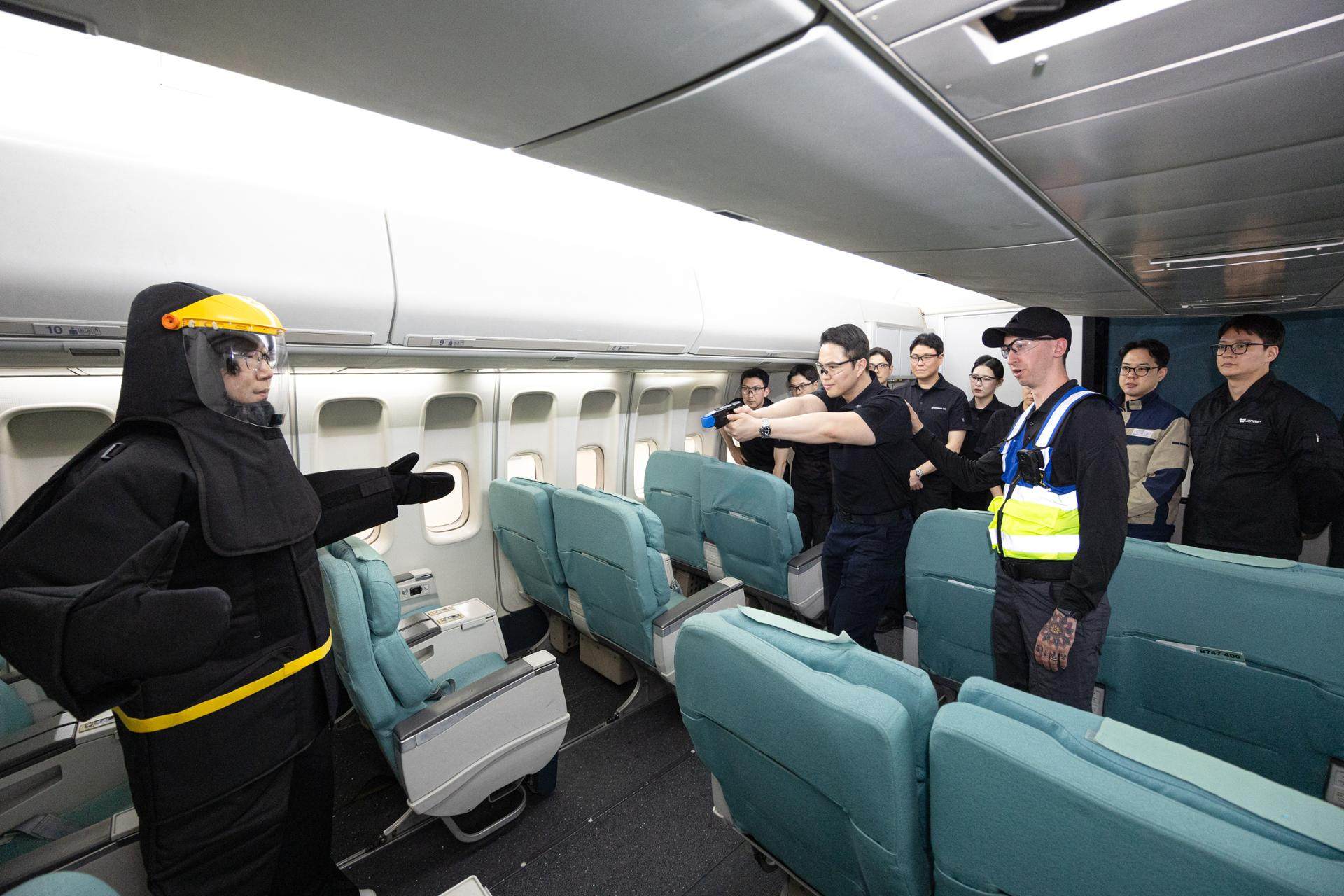 Korean Air is teaching its crew how to use air tasers. Photo: Korean Air