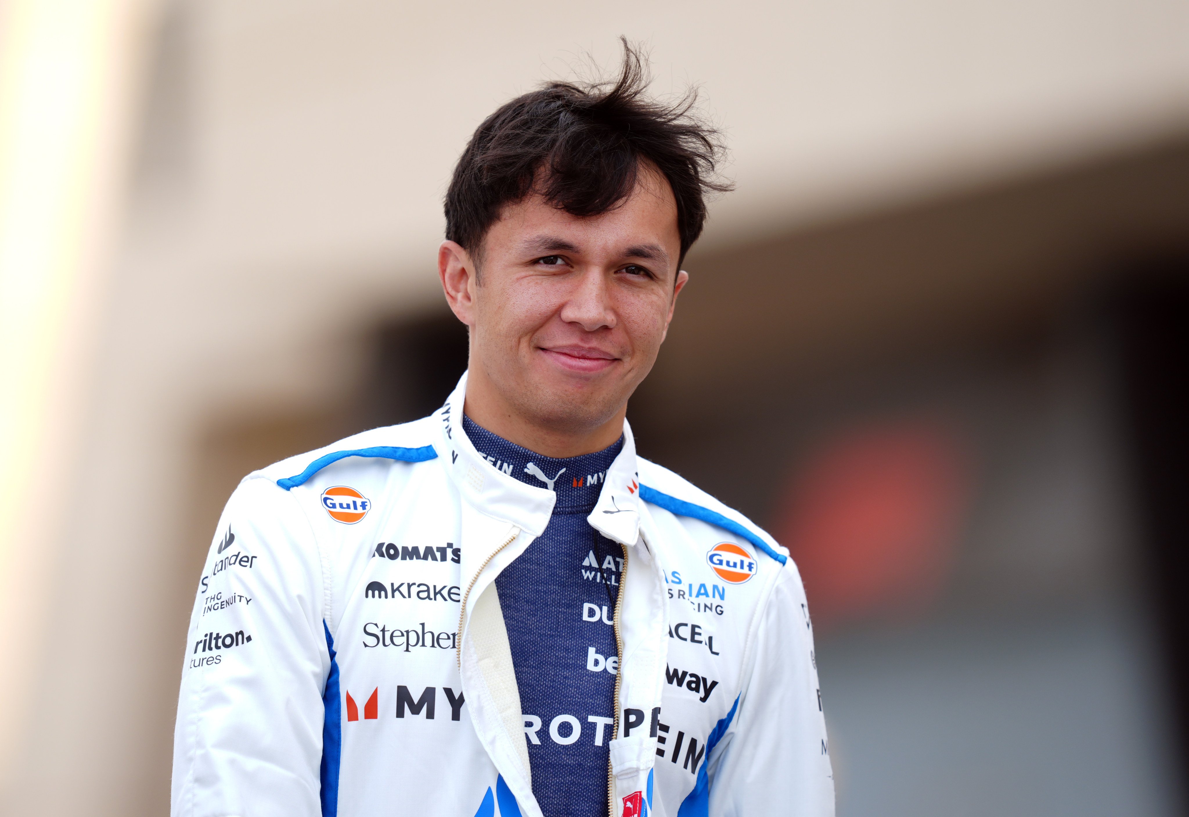Williams F1 driver Alex Albon on day one of 2025 pre-season testing in Bahrain. Photo: dpa