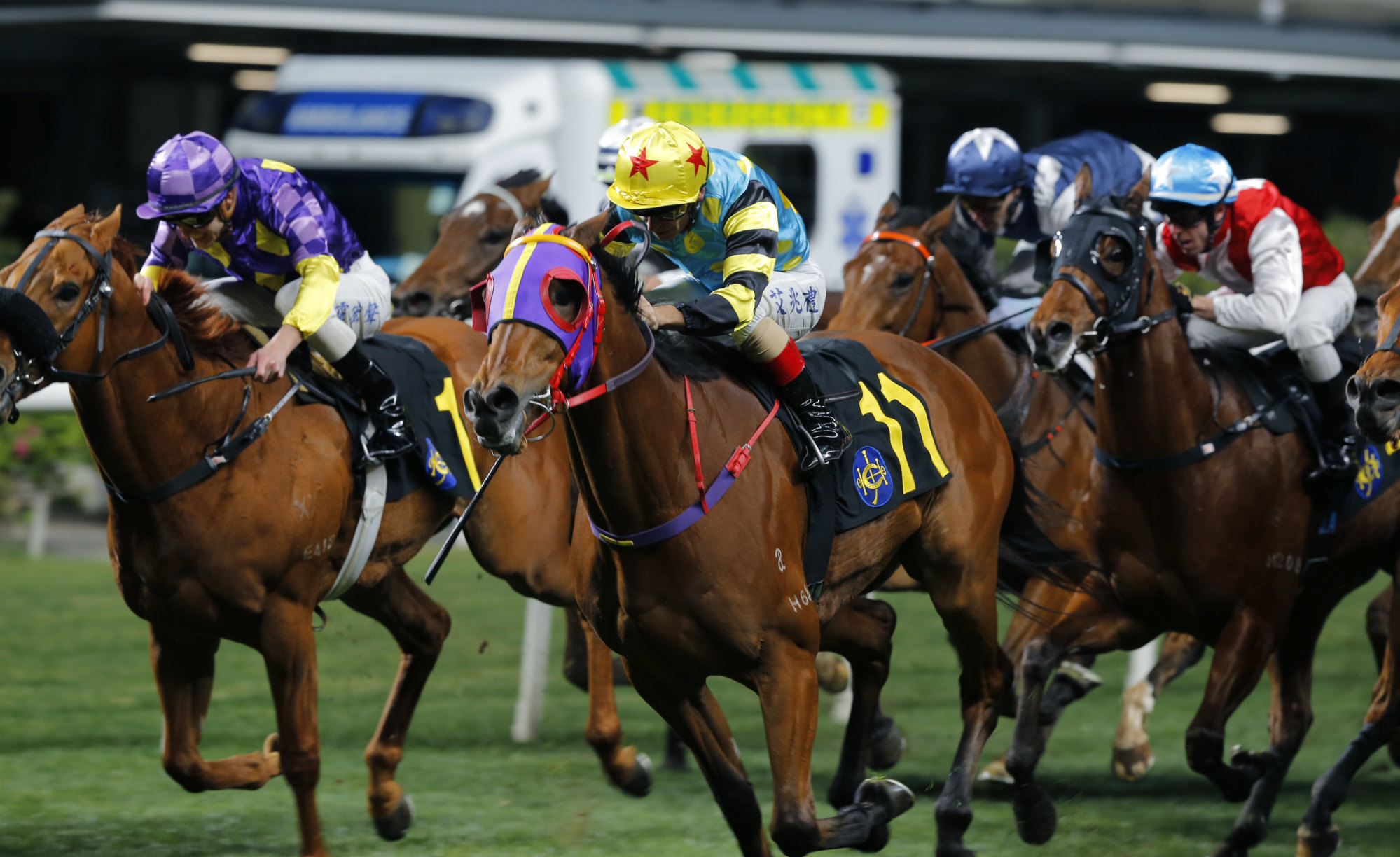 Crystal Powerful and Andrea Atzeni get up in the nick of time at Happy Valley.