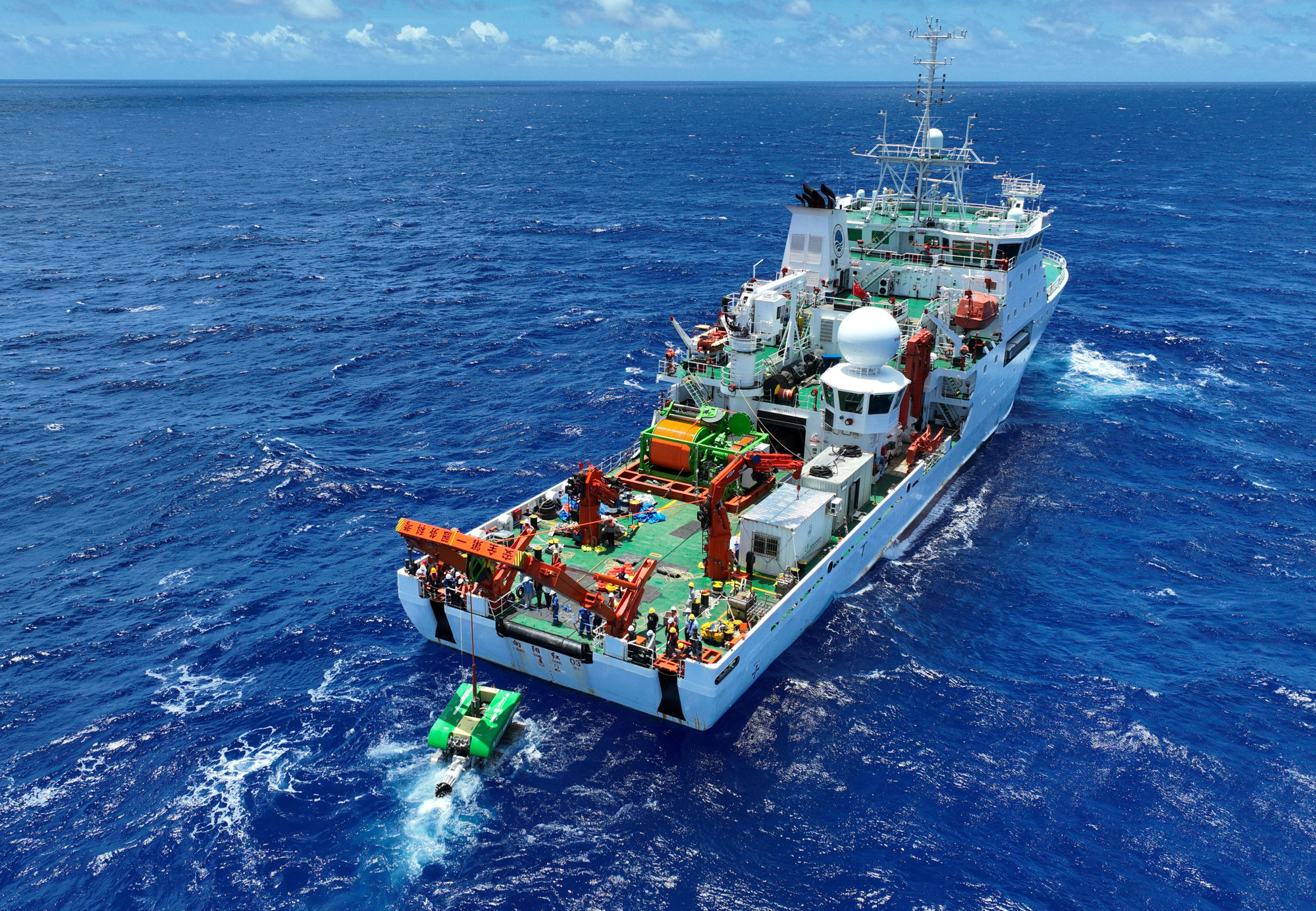 A Chinese deep-sea heavy-duty mining vehicle, conducting a sea trial at a depth exceeding 4,000 meters last year. Photo: Xinhua A Chinese deep-sea heavy-duty mining vehicle, conducting a sea trial at a depth exceeding 4,000 meters last year. Photo: Xinhua