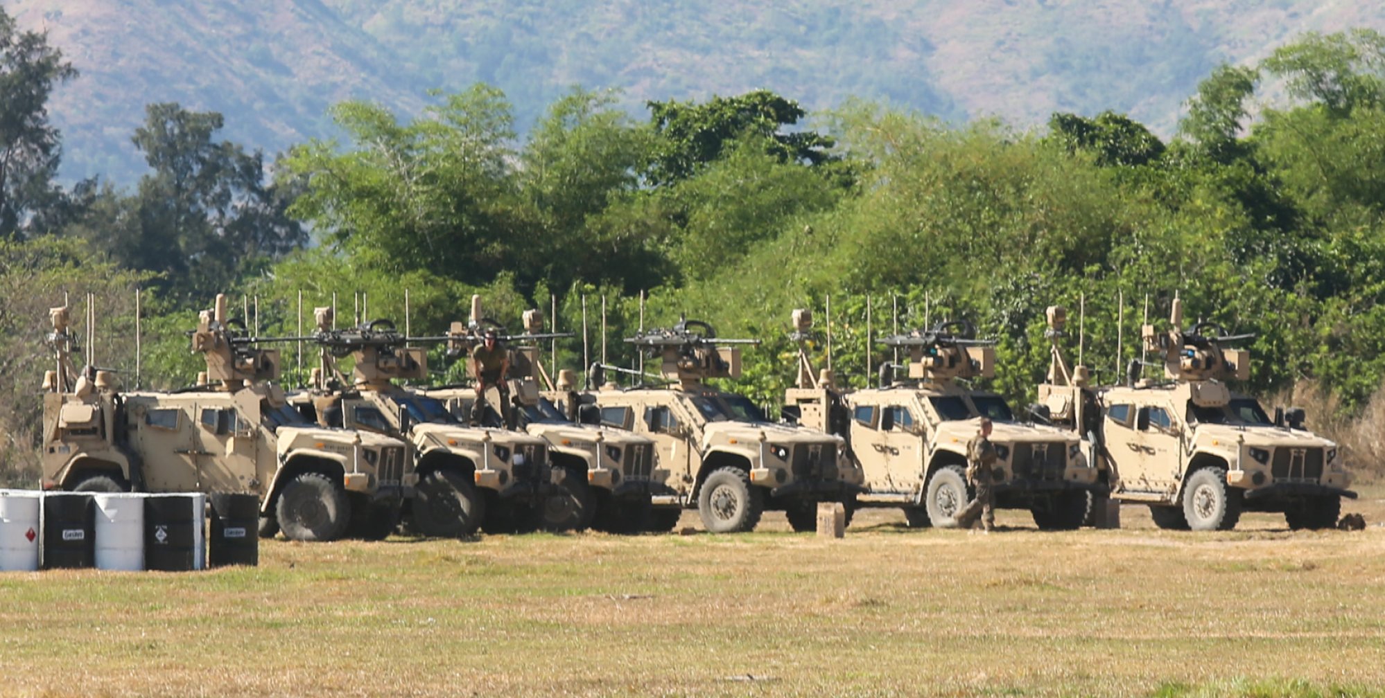 US marines are seen aboard the Marine air defence integrated system before a live-fire exercise at a training camp in San Antonio, northern Philippines, on Sunday. Photo: Jeoffrey Maitem US marines are seen aboard the Marine air defence integrated system before a live-fire exercise at a training camp in San Antonio, northern Philippines, on Sunday. Photo: Jeoffrey Maitem