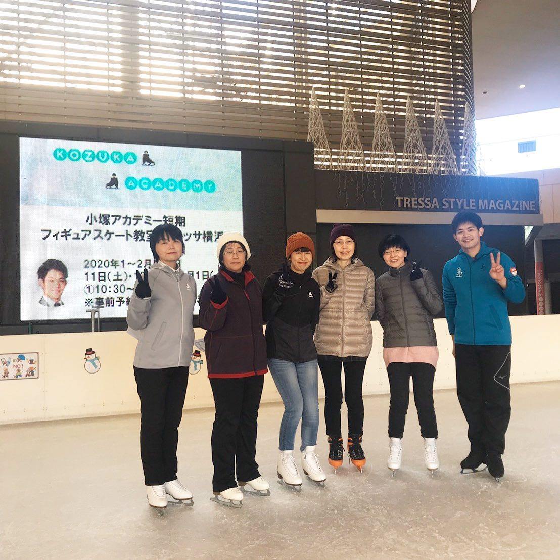Members of an adult skating class at Kozuka Academy. In Japan, adult figure skating is rapidly rising in popularity. Photo: Instagram/kozukaacademy