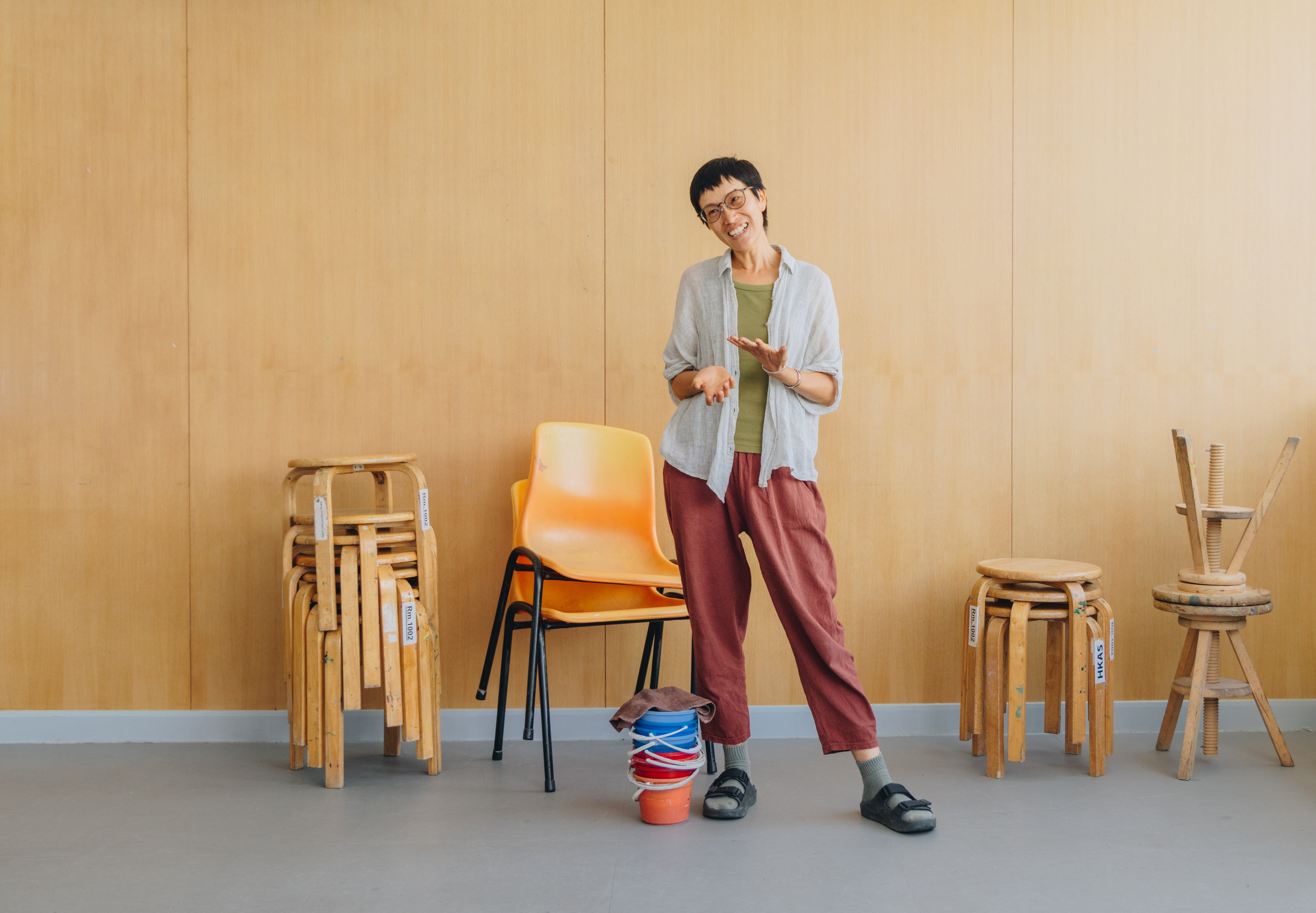 Monti Lai, Hong Kong environmental artist and farmer, at Hong Kong Arts Centre in Wan Chai. Photo: Jocelyn Tam