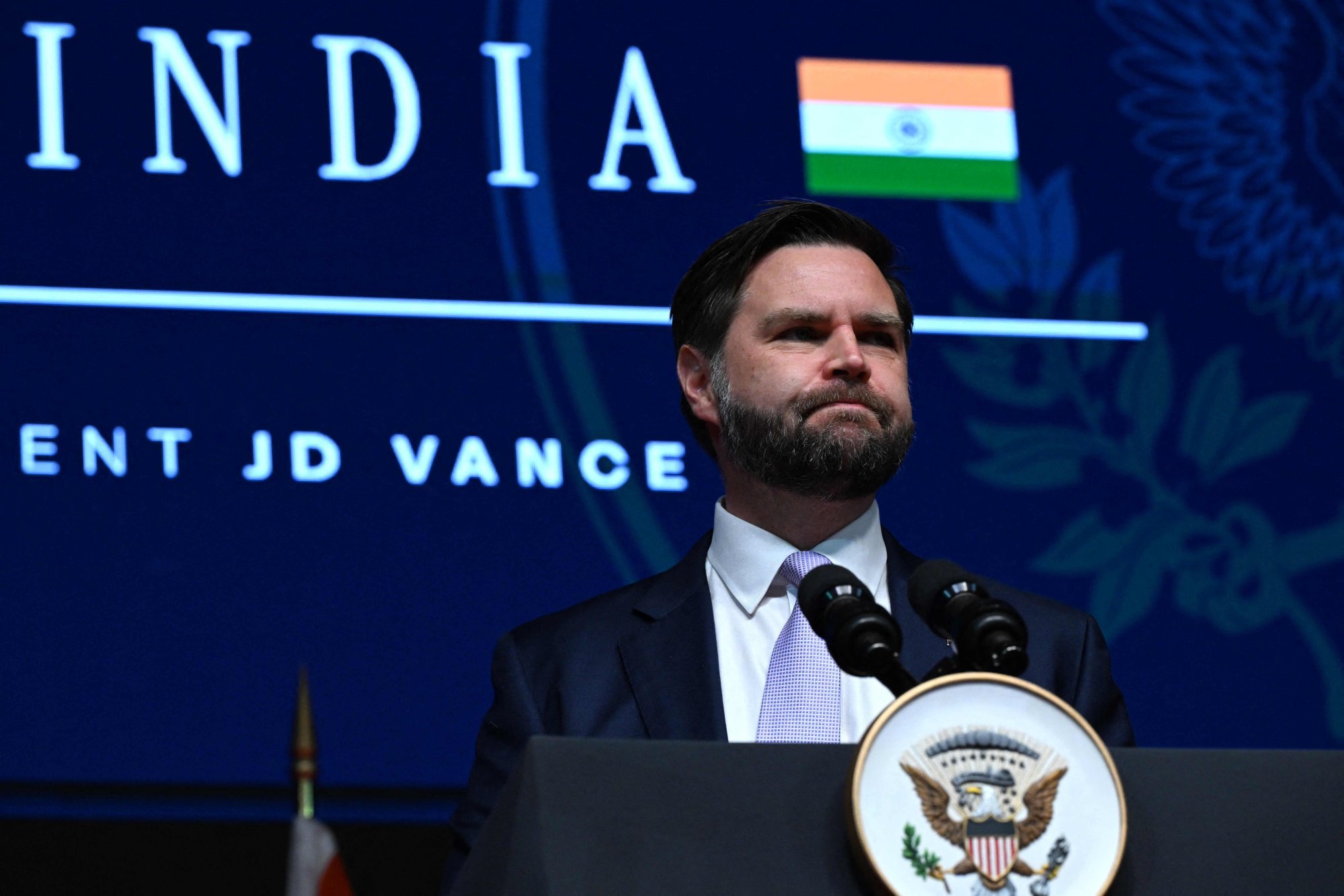 US Vice-President J.D. Vance addresses a gathering at the Rajasthan International Centre in Jaipur on April 22, 2025. Vance met with Indian Prime Minister Narendra Modi after a red-carpet welcome in New Delhi on April 21. Photo: Kenny Holston / POOL / AFP US Vice-President J.D. Vance addresses a gathering at the Rajasthan International Centre in Jaipur on April 22, 2025. Vance met with Indian Prime Minister Narendra Modi after a red-carpet welcome in New Delhi on April 21. Photo: Kenny Holston / POOL / AFP