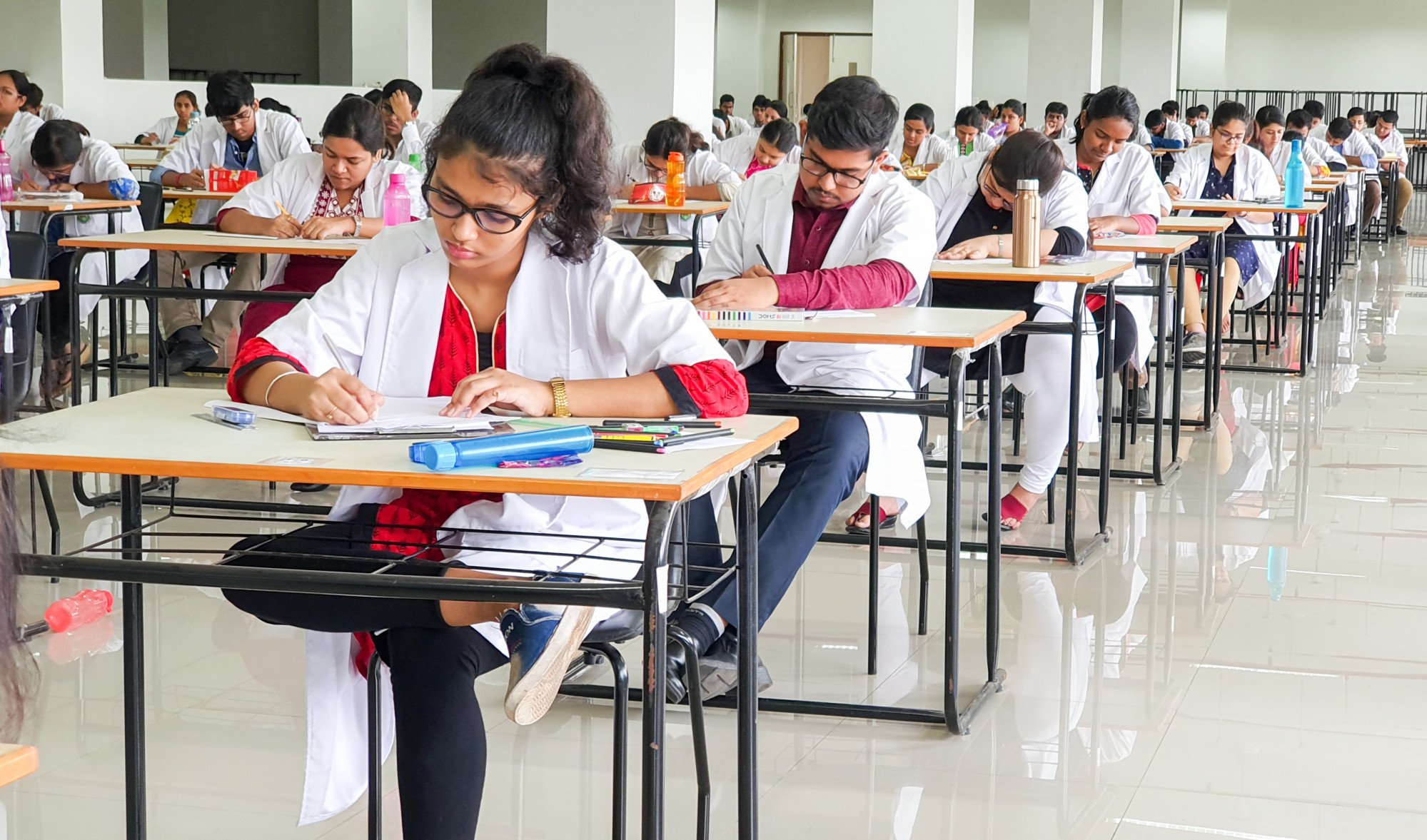 Medical students taking an examination in Kolkata, India. The number of students in higher education in India is expected to hit 92 million by 2035. Photo: Shutterstock Medical students taking an examination in Kolkata, India. The number of students in higher education in India is expected to hit 92 million by 2035. Photo: Shutterstock