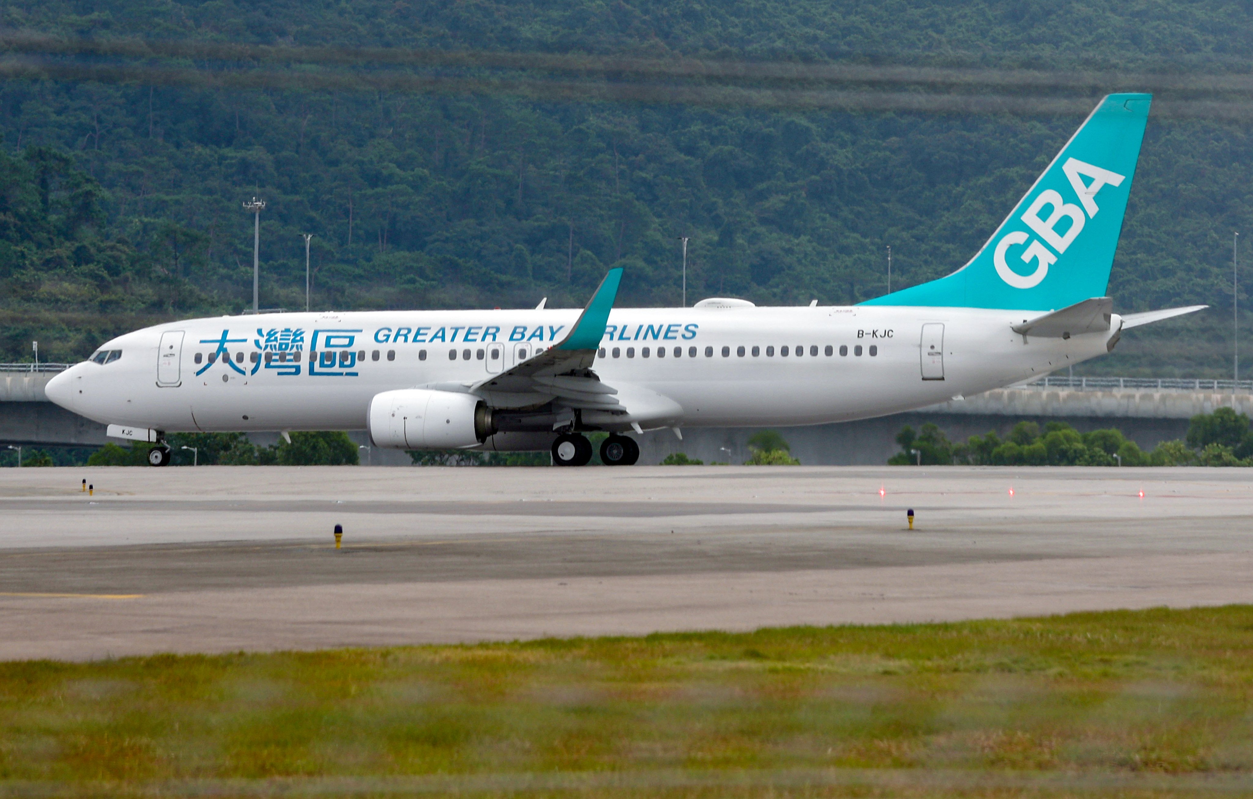 A Greater Bay Airlines airplane taxis at Hong Kong airport. Photo: Yik Yeung-man