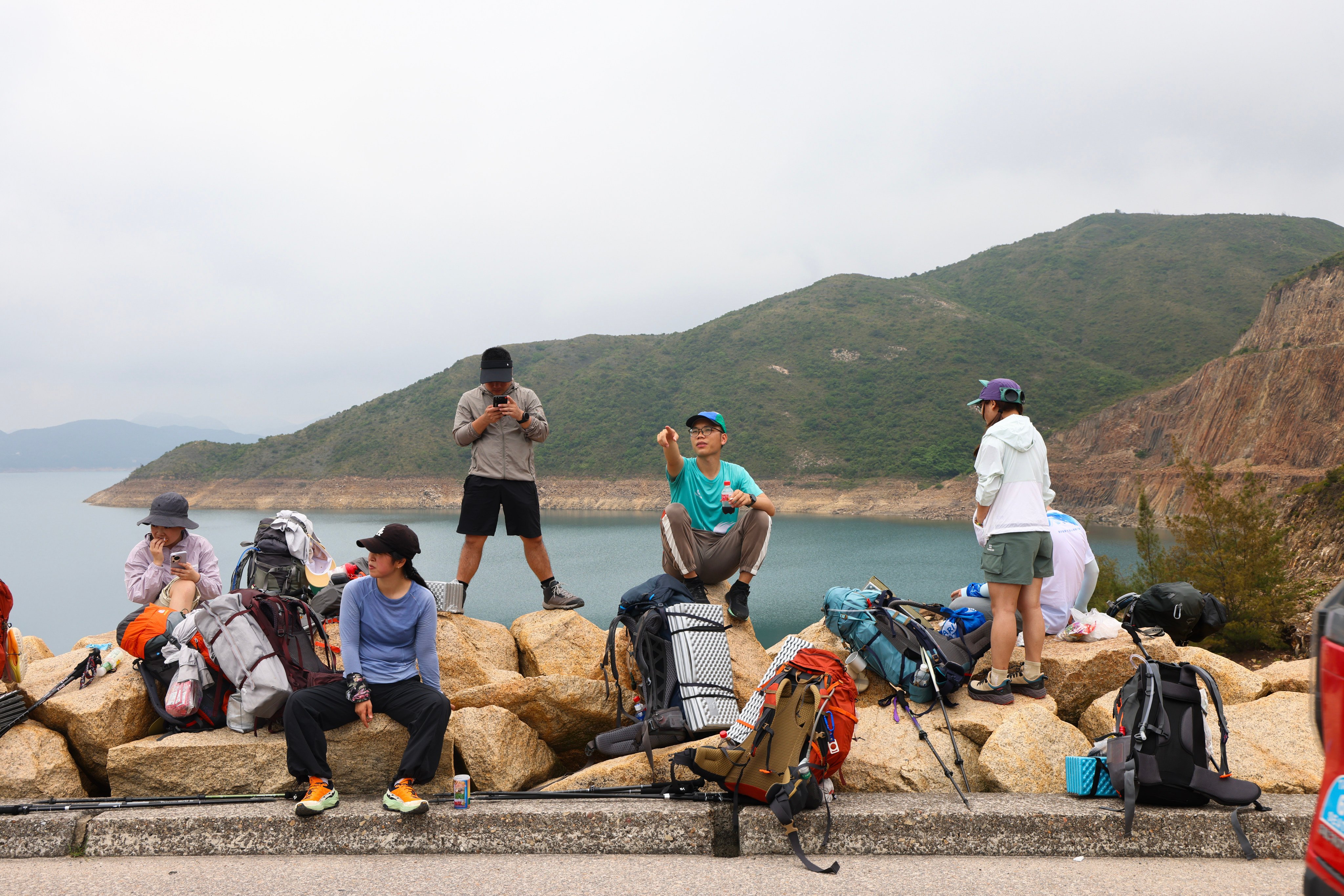 Hikers visit the High Island Reservoir during the Labour Day holiday. Photo: Dickson Lee