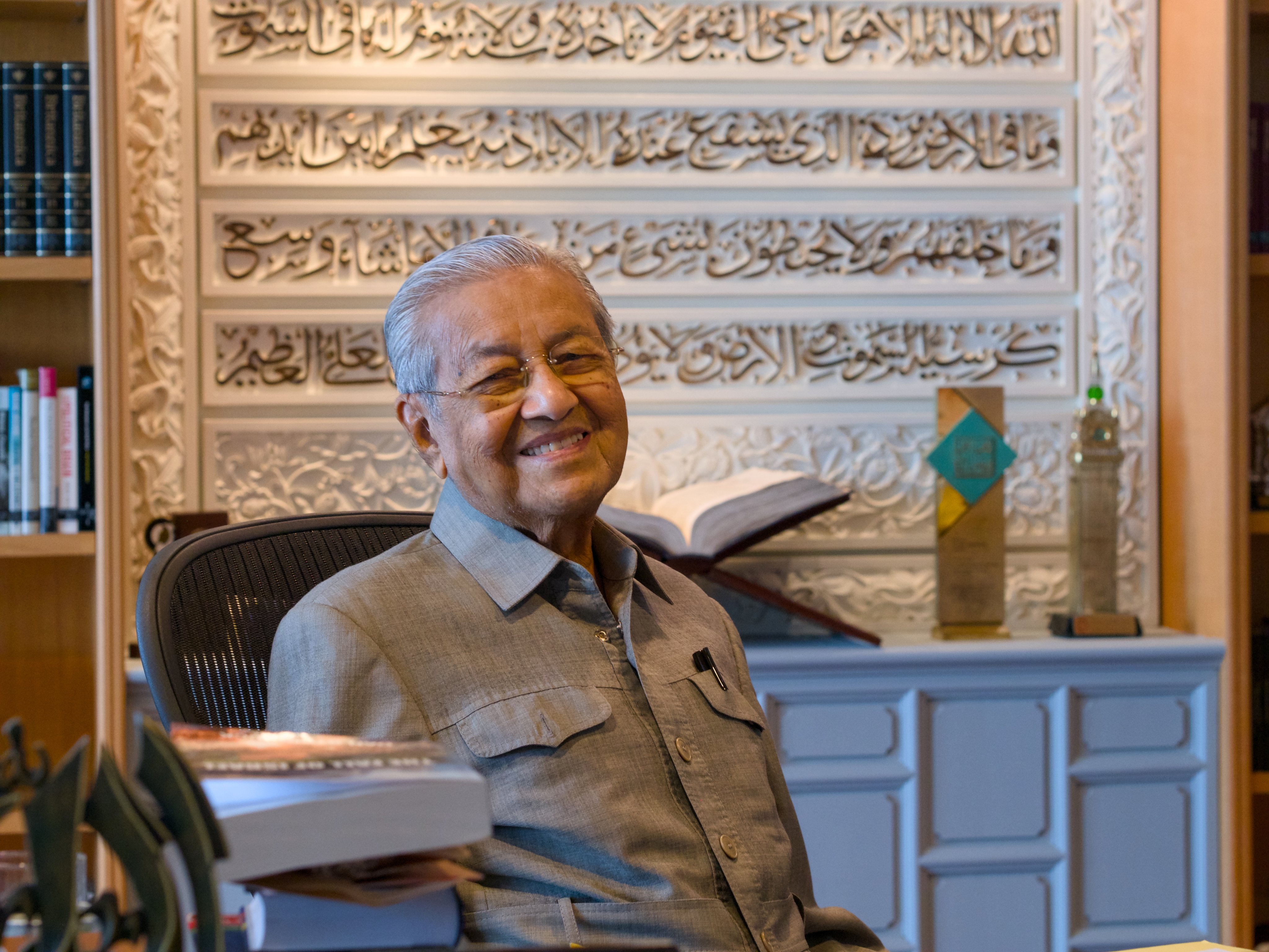 Mahathir Mohamad in his office at the Perdana Leadership Foundation in Putrajaya, Malaysia, on Monday. Photo: Hadi Azmi