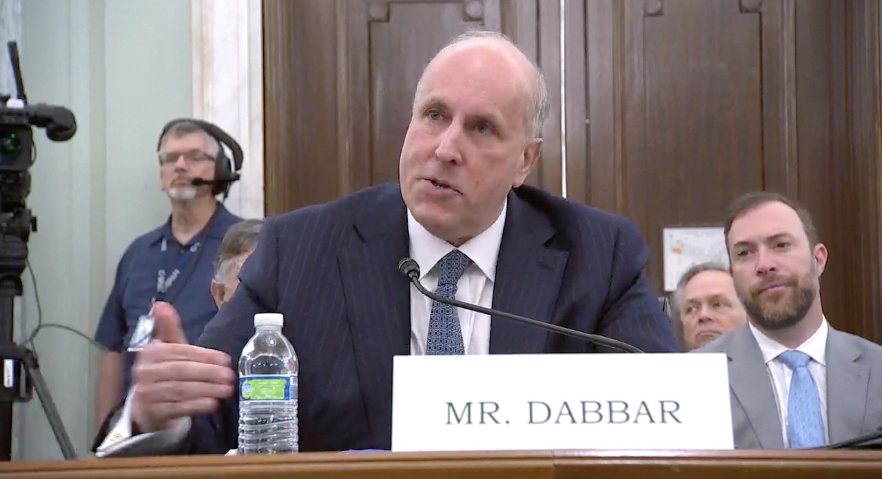 A screenshot of Paul Dabbar, US President Donald Trump’s nominee to serve as deputy secretary of commerce, testifying at his confirmation hearing in Washington on Thursday.