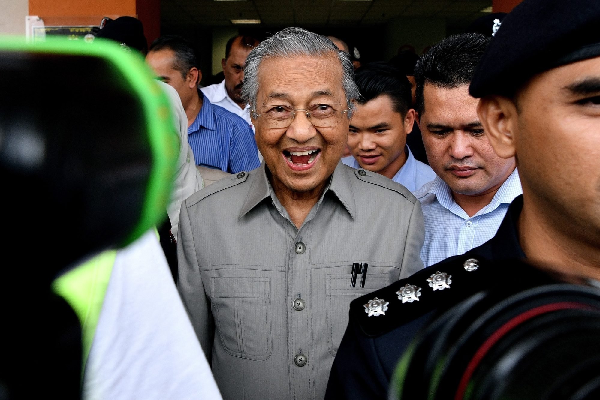 Mahathir reacts while leaving a hospital in Kuala Lumpur in 2018. Photo: AFP Mahathir reacts while leaving a hospital in Kuala Lumpur in 2018. Photo: AFP