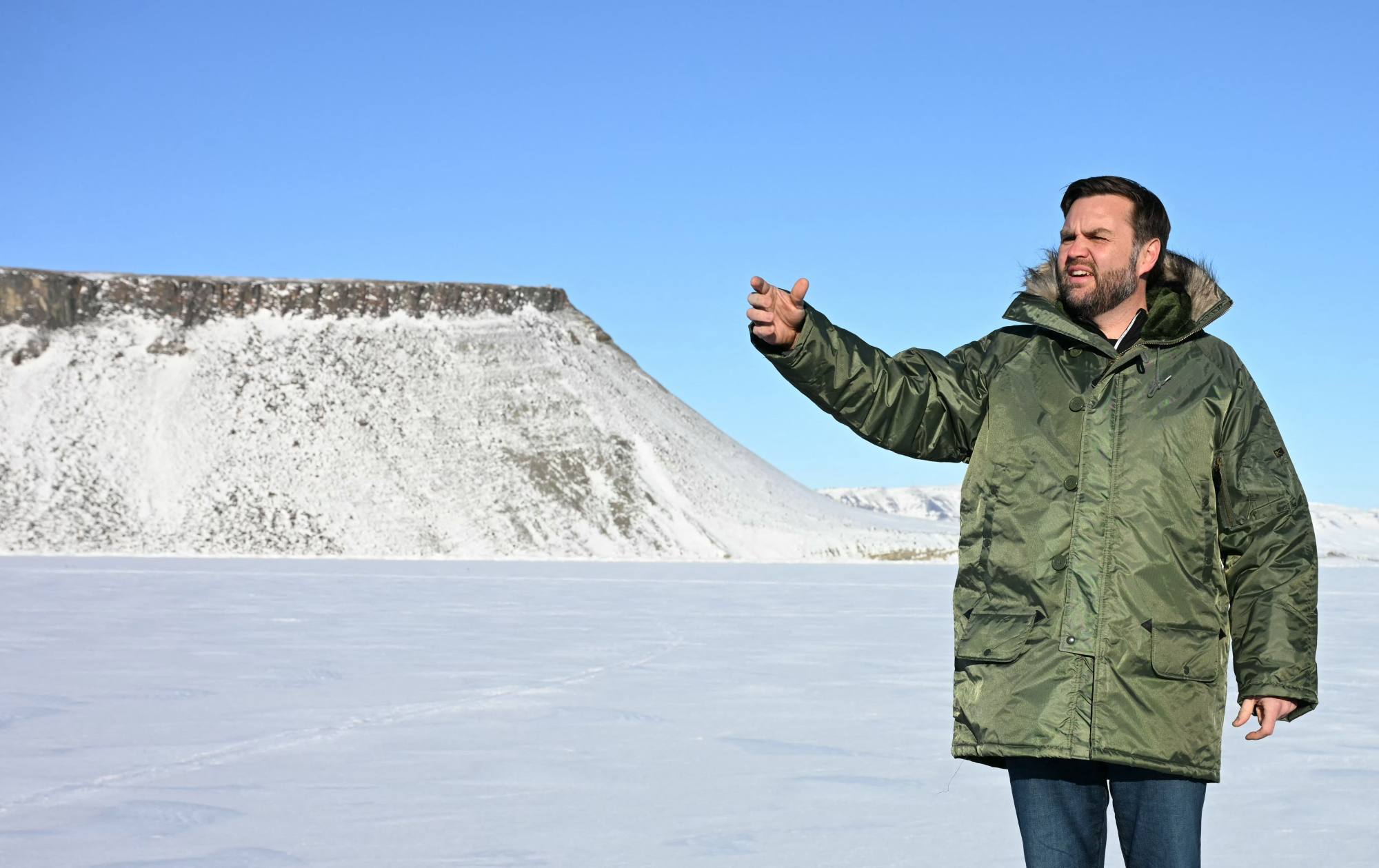 US Vice-President J.D. Vance tours a US military base in Greenland on March 28. Photo: AFP US Vice-President J.D. Vance tours a US military base in Greenland on March 28. Photo: AFP