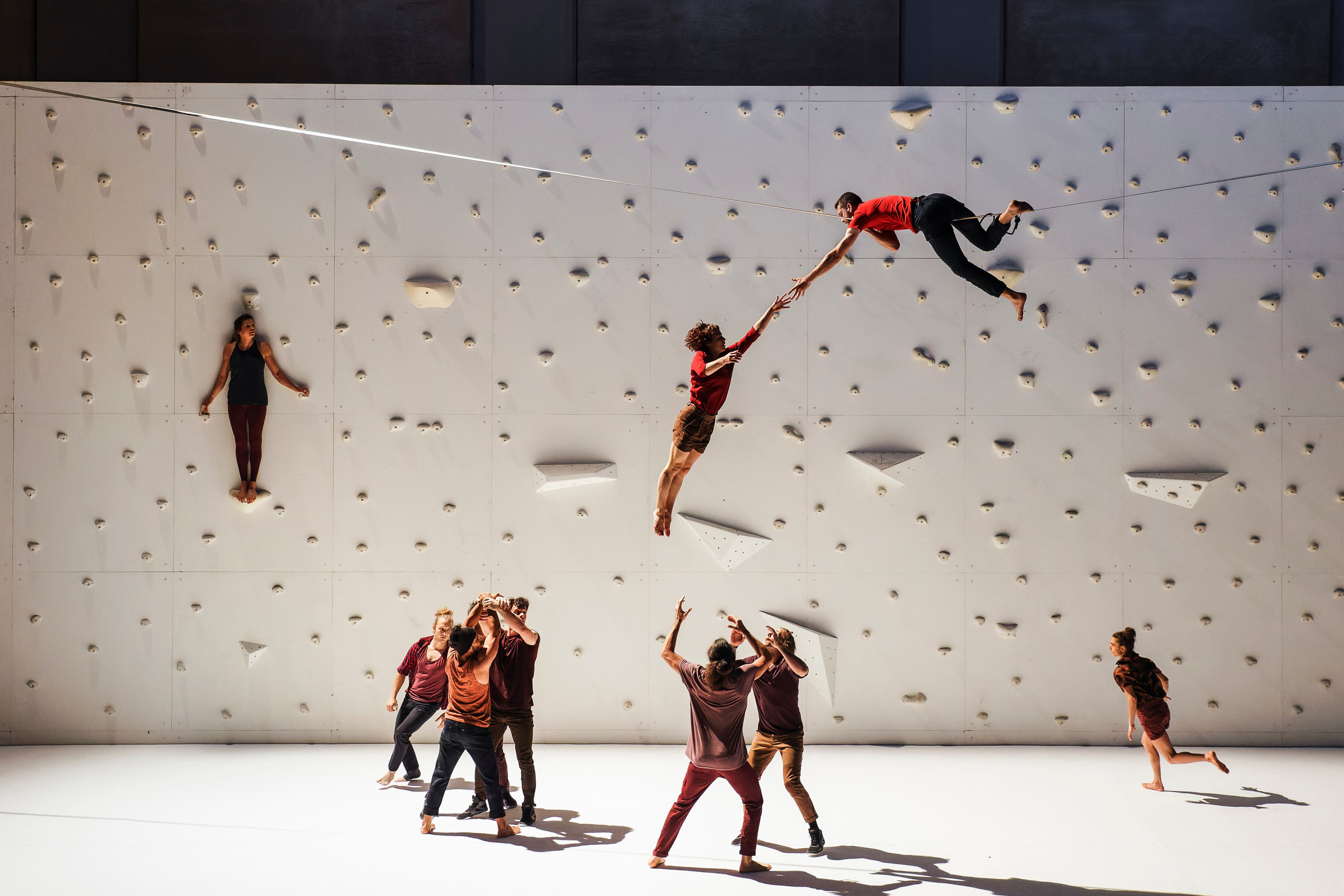 Rachid Ouramdane’s Corps extrêmes combines acrobatics, dance and extreme sports. Photo: Le French May