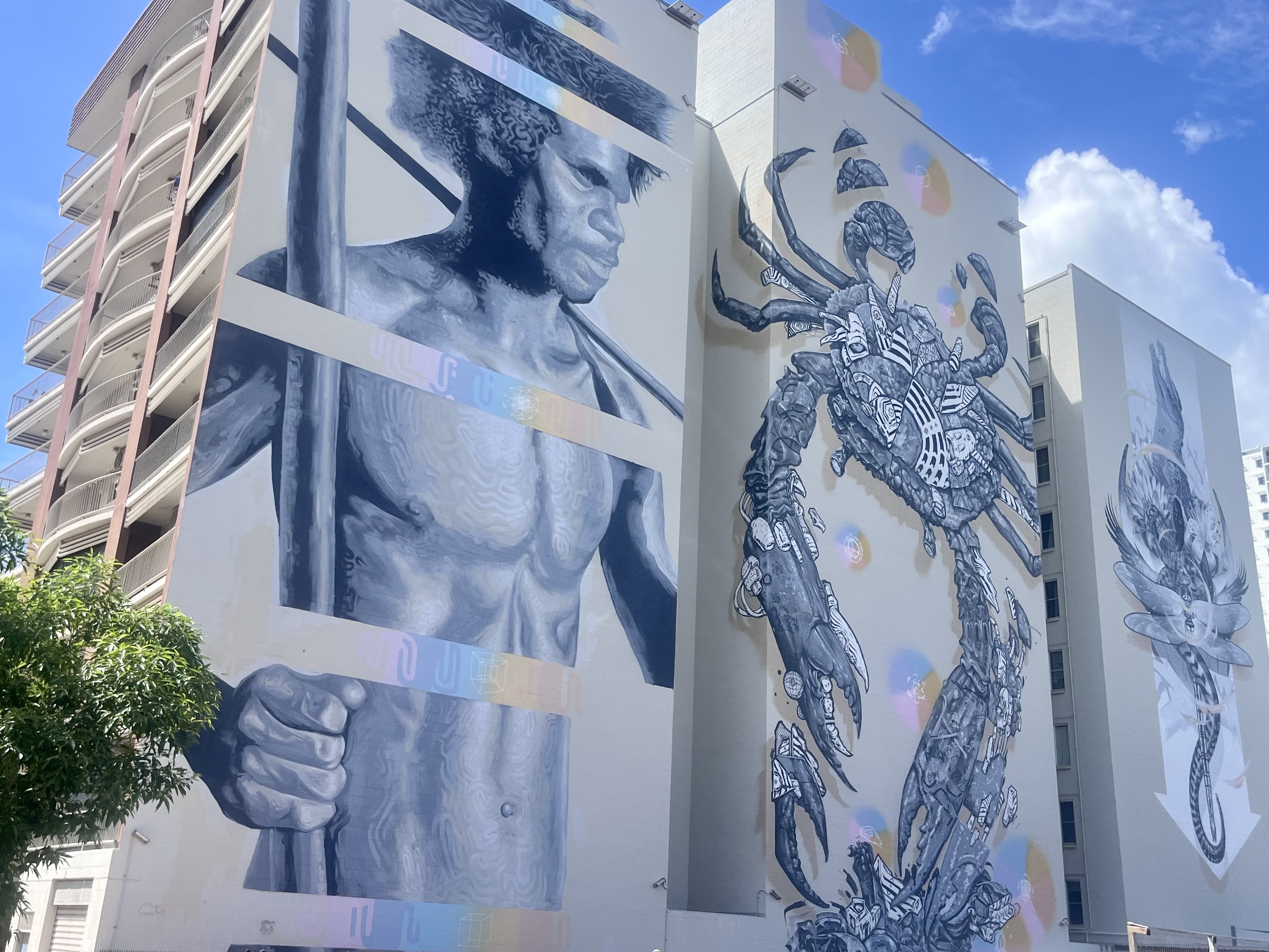 A mural in Darwin depicts an indigenous guide who works in nearby Kakadu National Park. Photo: Kylie Knott