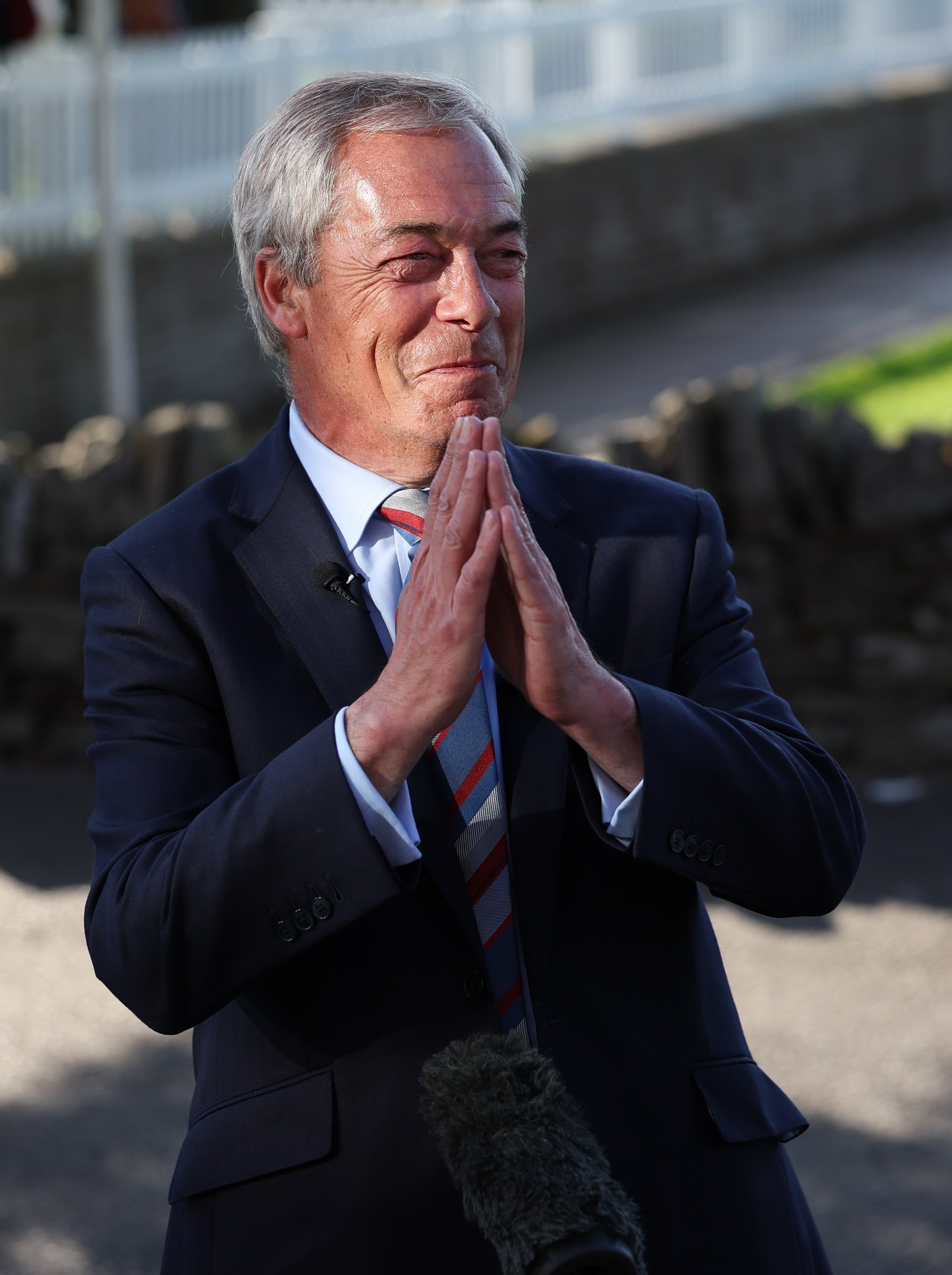 Reform UK leader Nigel Farage attends a post-election event on Thursday. Photo:  EPA-EFE
