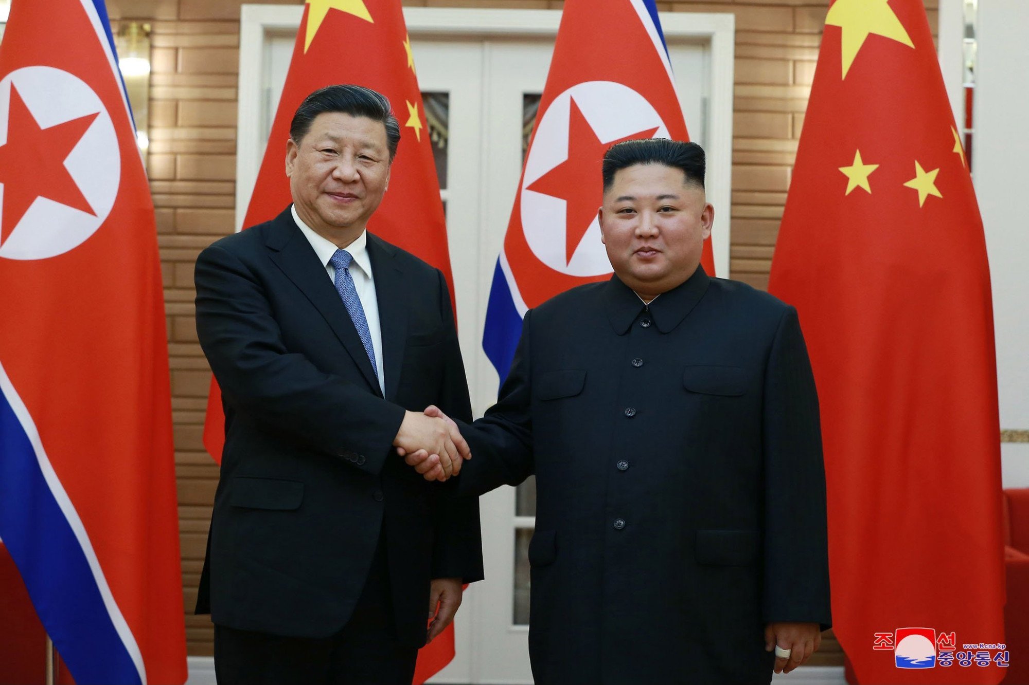 Chinese President Xi Jinping (left) shakes hands with North Korean leader Kim Jong-un in Pyongyang in 2019. Beijing has historically been Pyongyang’s largest trading partner. Photo:/KCNA/dpa Chinese President Xi Jinping (left) shakes hands with North Korean leader Kim Jong-un in Pyongyang in 2019. Beijing has historically been Pyongyang’s largest trading partner. Photo:/KCNA/dpa