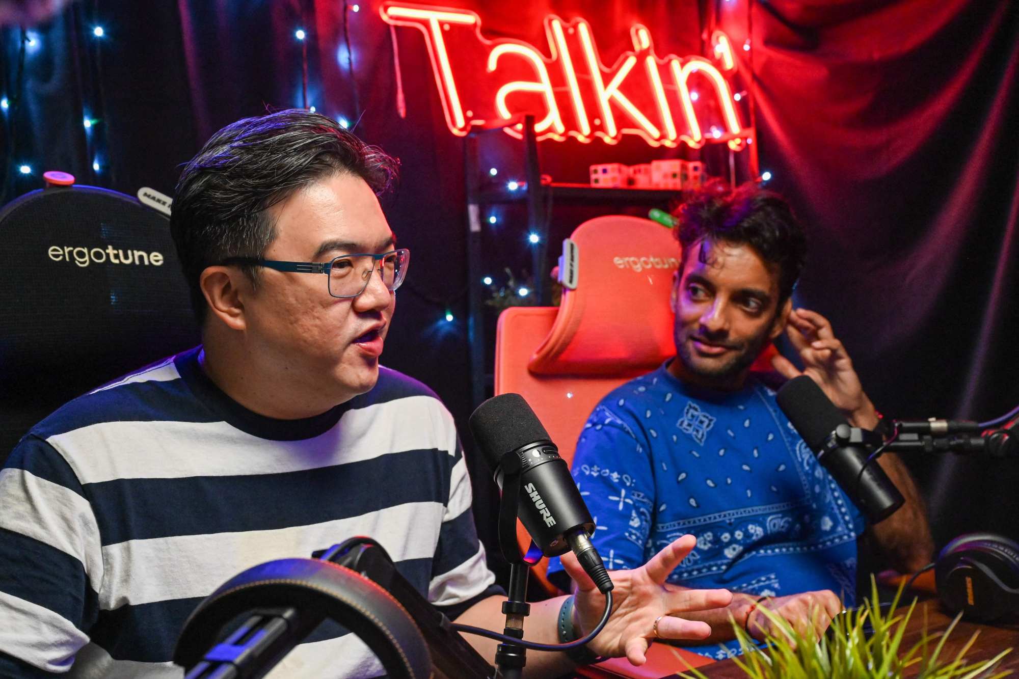 Yah Lah BUT hosts Terence Chia (left) and Haresh Tilani give an interview in their podcast studio in Singapore. Photo: AFP Yah Lah BUT hosts Terence Chia (left) and Haresh Tilani give an interview in their podcast studio in Singapore. Photo: AFP