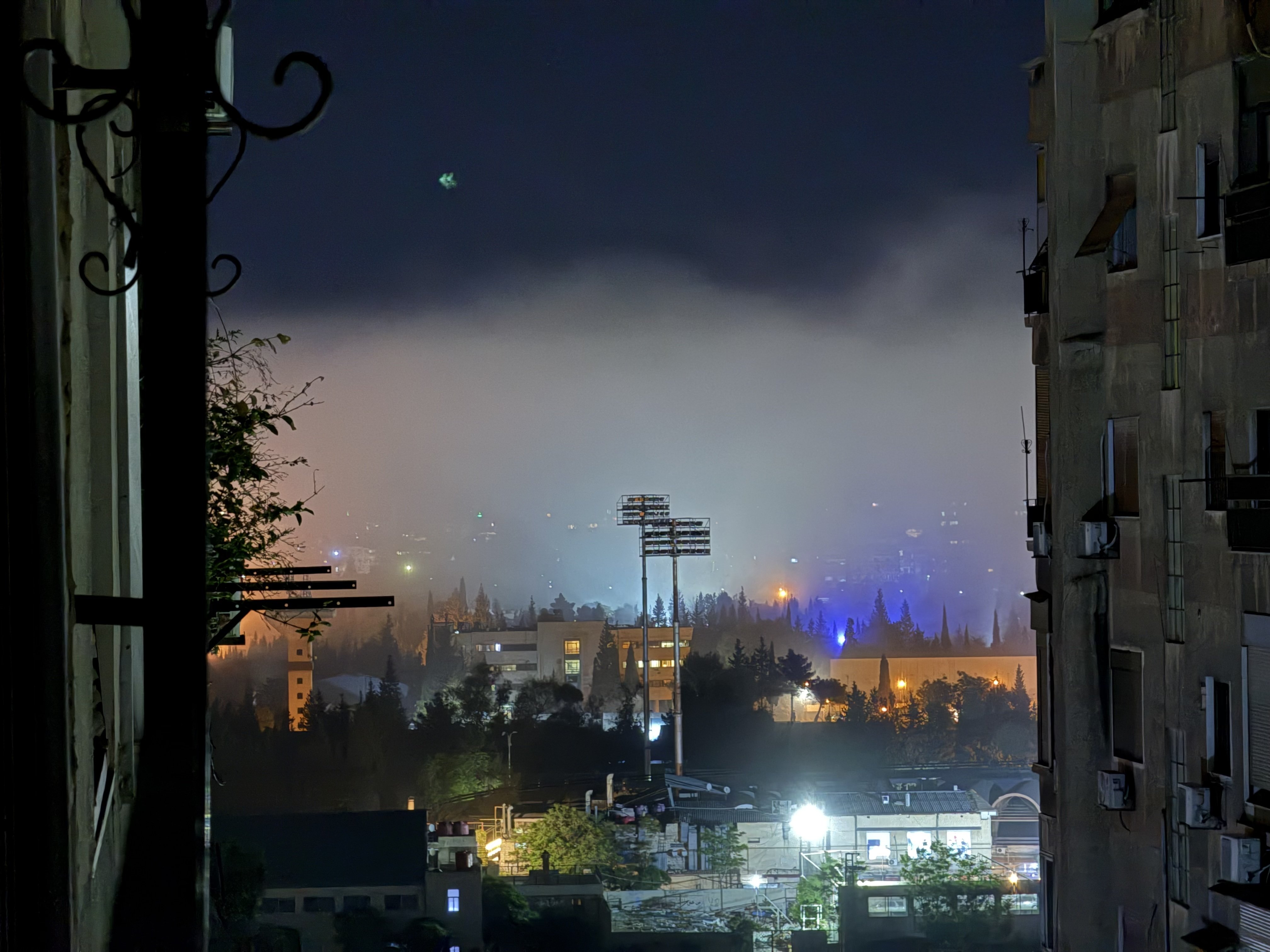 Smoke is seen after an Israeli airstrike on Damascus, Syria, on Saturday. Photo: Xinhua