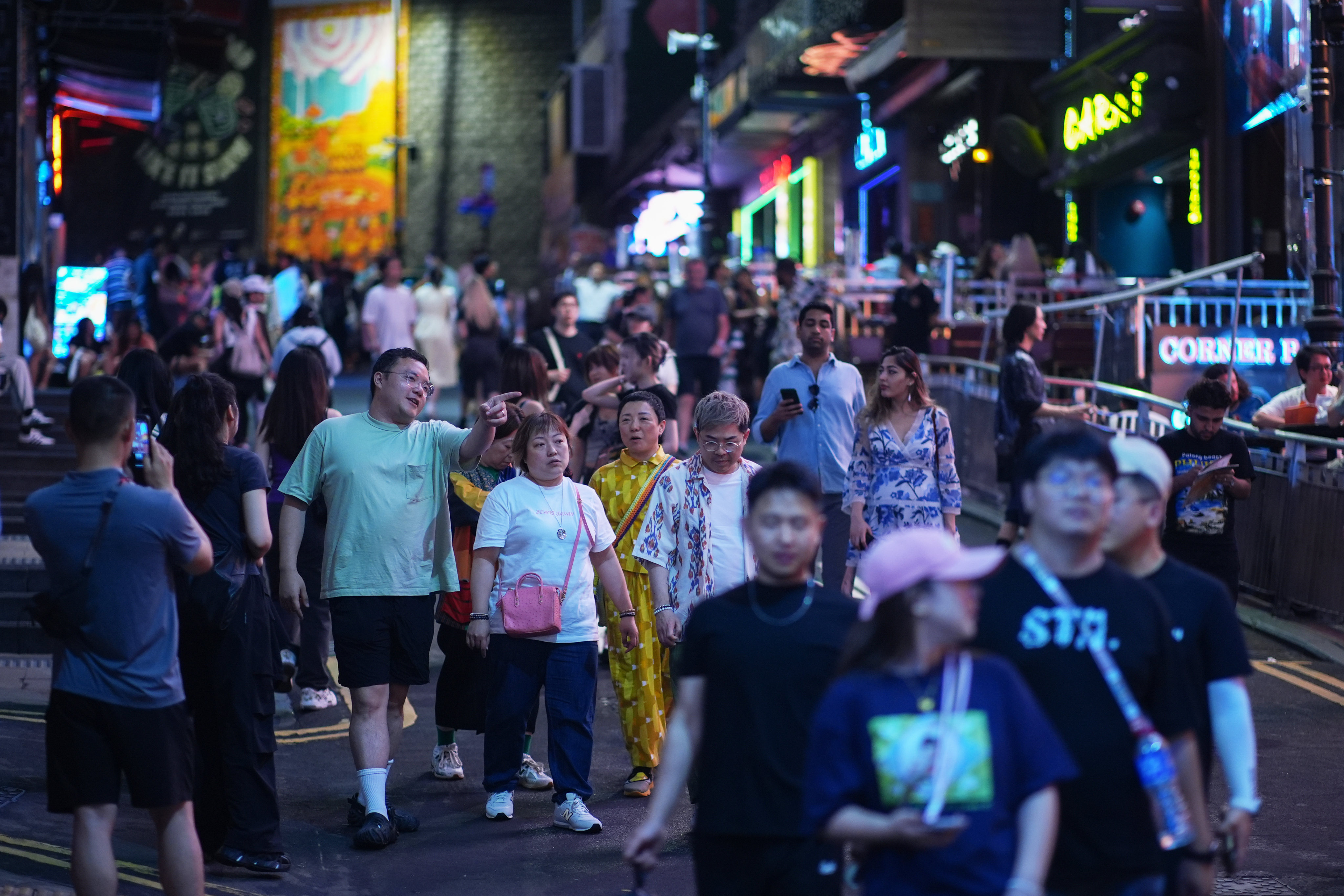 Crowds flock to Lan Kwai Fong on Sunday. Photo: Eugene Lee