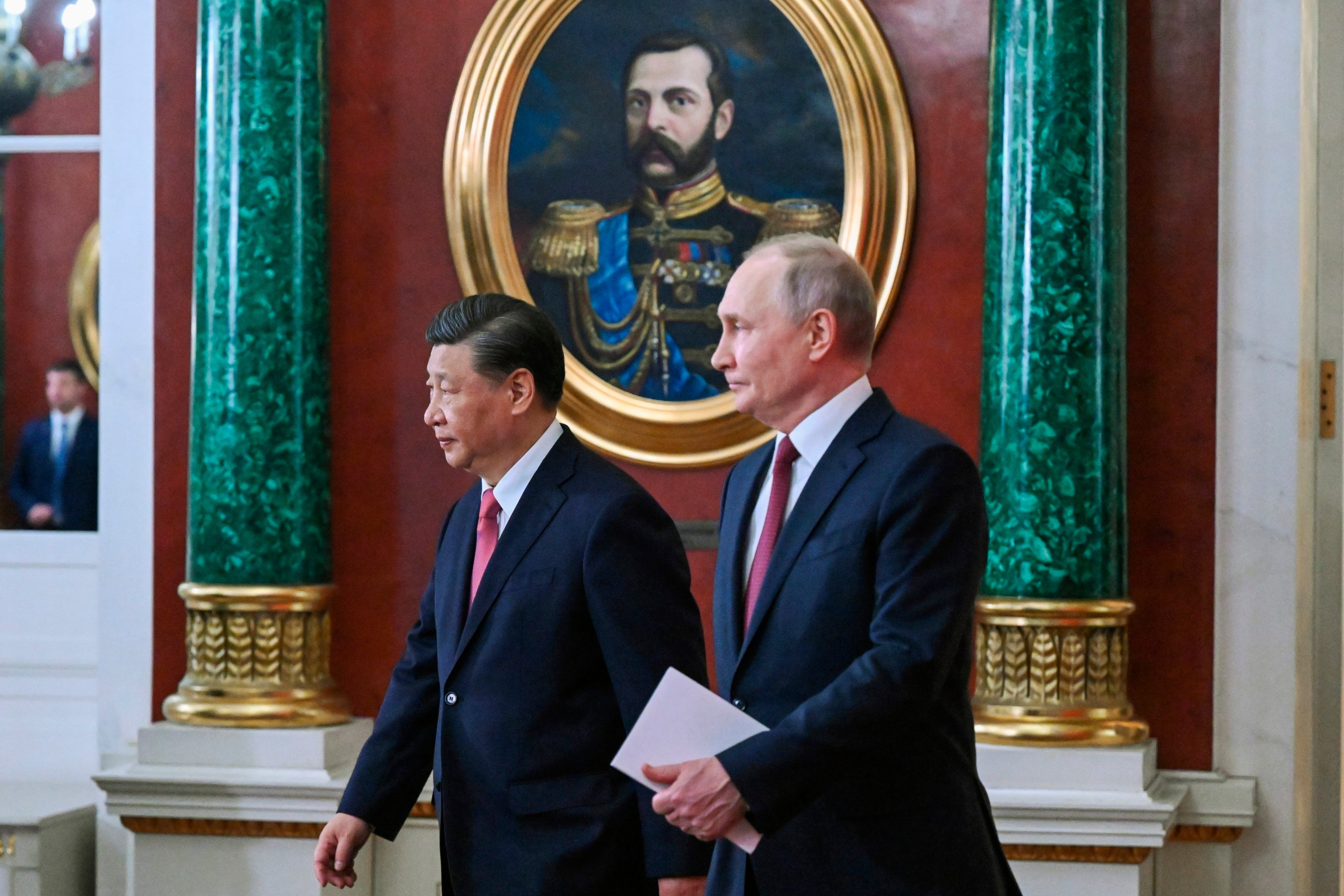 Russian President Vladimir Putin (right) and Chinese President Xi Jinping will meet again in Moscow this week. Photo: AP