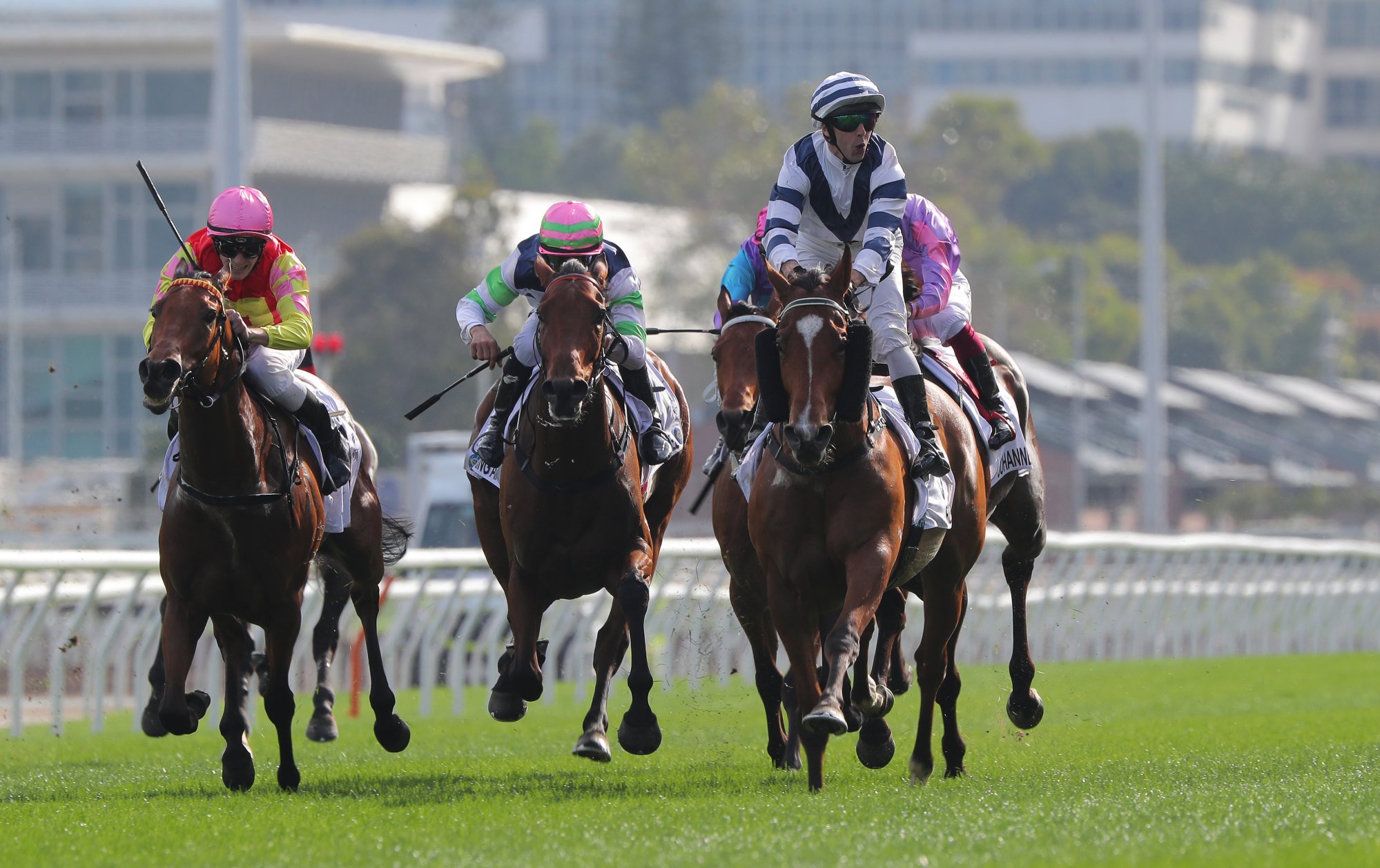 Rubylot storms home down the outside to win the Classic Cup under Brenton Avdulla. Rubylot storms home down the outside to win the Classic Cup under Brenton Avdulla.